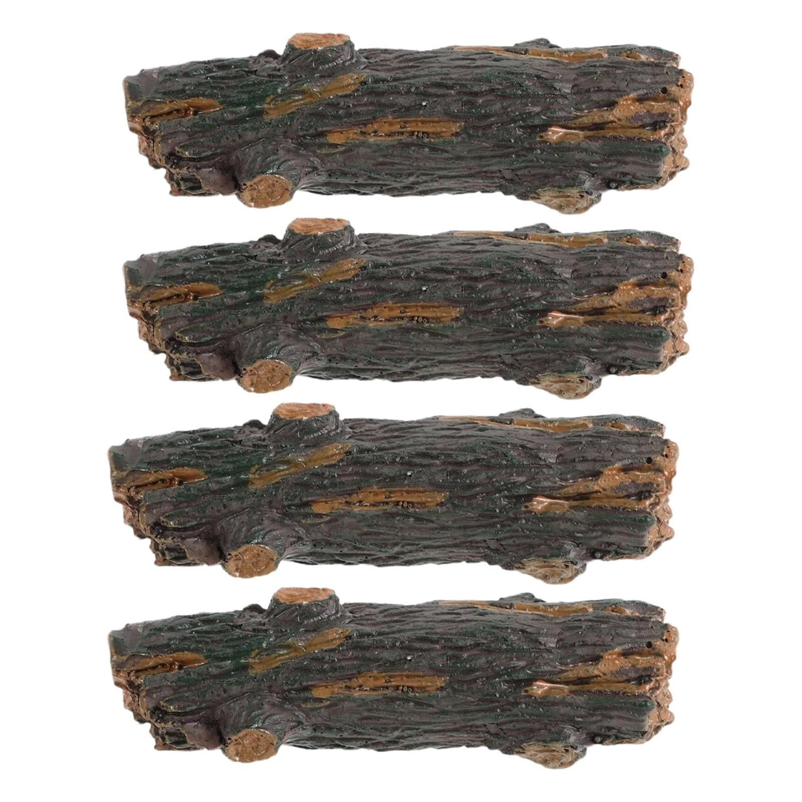 QuxetlRyz Wooden Tree Stump Decor 4Pcs Detailed Mini Tree Stump Ornament Artificial Wood Texture Decor for Miniature Landscape Terrarium