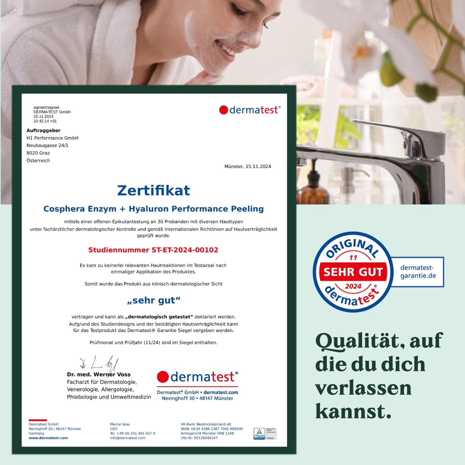 Peeling enzymatyczny do twarzy z kwasem hialuronowym (100% wegański enzym w proszku) – delikatne, głębokie oczyszczanie porów dla gładkiej skóry, zmniejszenia porów oraz przeciwko trądzikowi i