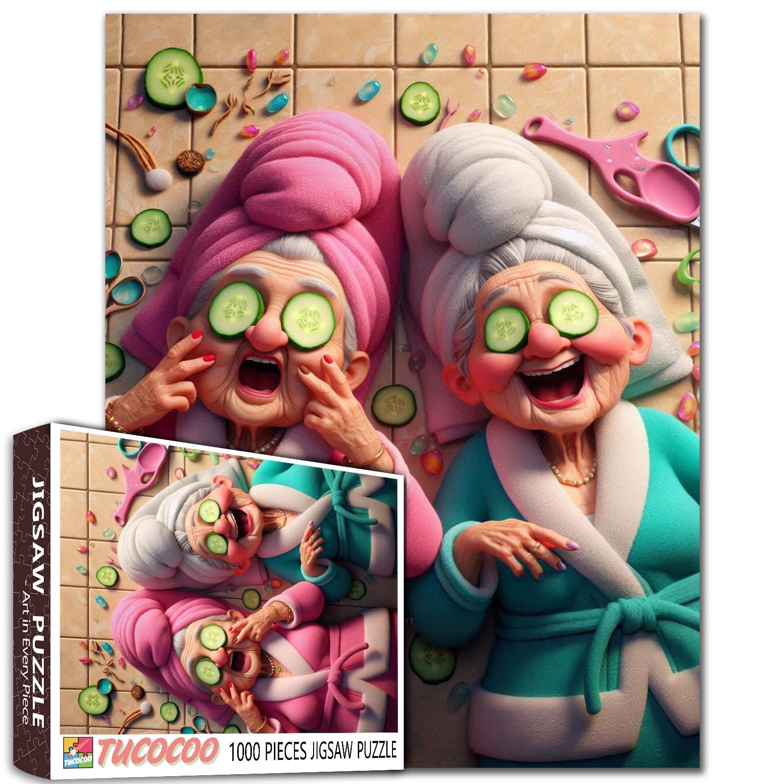 Old Woman Doing Maintenance Jigsaw Puzzles 1000 Piece for Adult — image 1