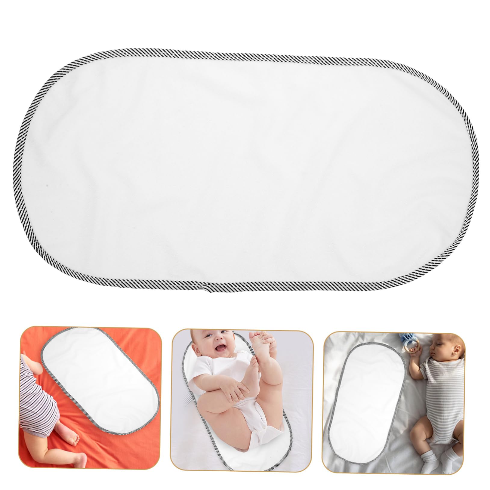 Tapete Cambiador Portátil de Viaje, 6 Unidades, Algodón Blanco