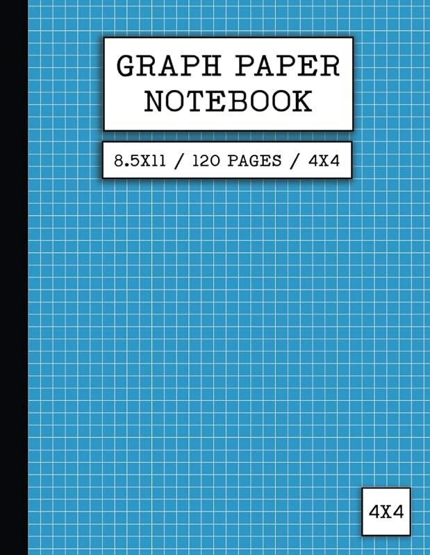 Cuaderno de Papel Cuadriculado 8.5 x 11 / 120 Páginas / 4x4: Cuaderno de Ejercicios de Composición - Papel Cuadriculado 4 Cuadrados por Pulgada - para Escuela, Trabajos de Ingeniería, Dibujo y... Estudiantes (Cuadernos para Educación y Trabajo)