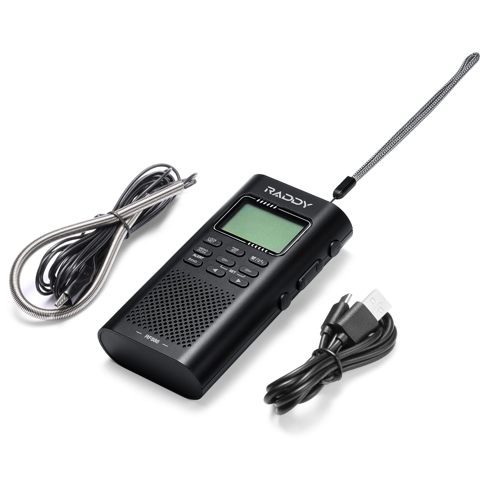 Raddy RF886 Tragbares Kurzwellenradio Kleines AM/FM/SW/UKW-Radio Digitalradio, Radio Batteriebetrieben und BT-Lautsprecher, 3 M Externe Antenne