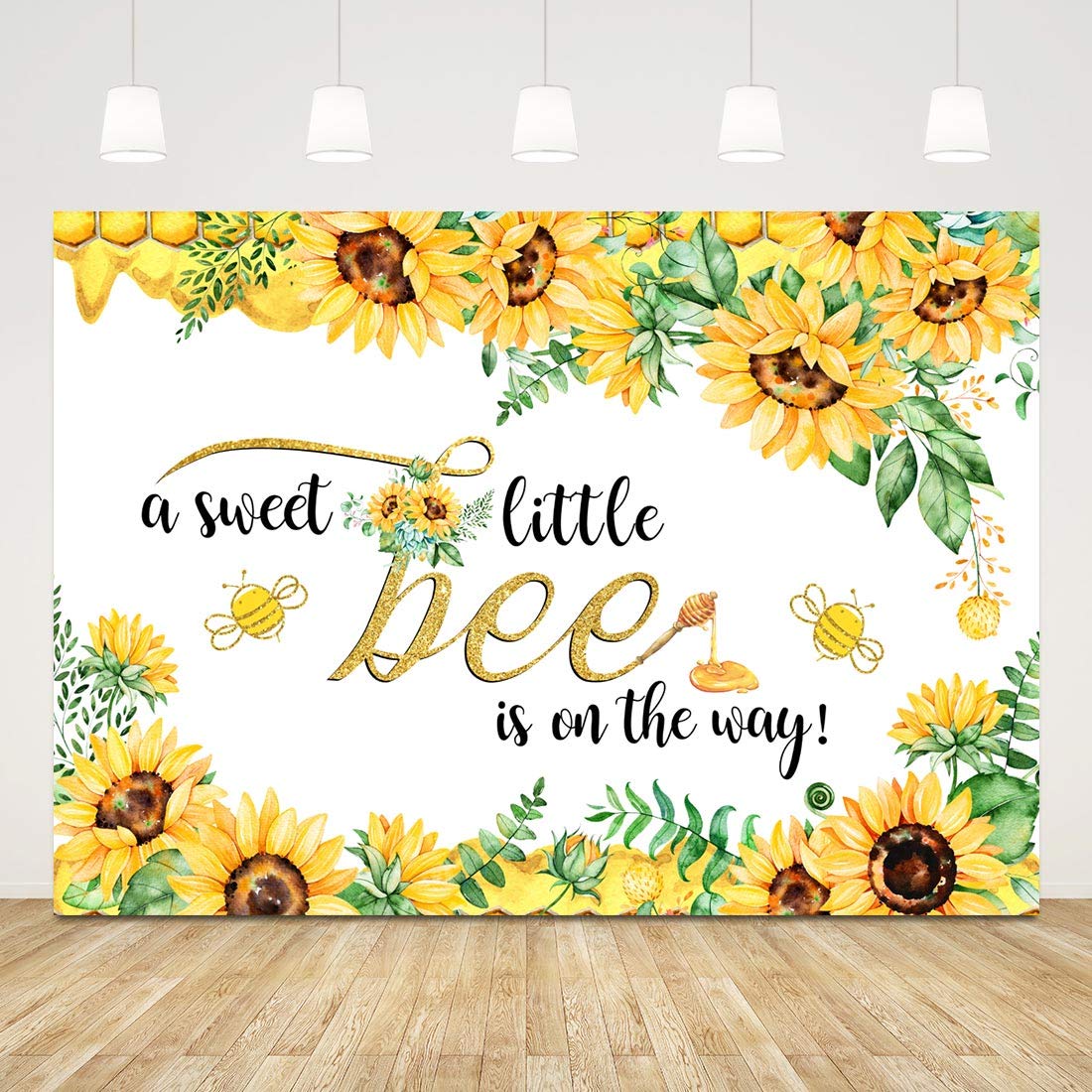 Little Bee Baby Shower Backdrop for Girl Boy Honey Sunflower Baby Shower  Background for Photography 7x5ft Backdrop for Baby Shower Bee Theme Photo
