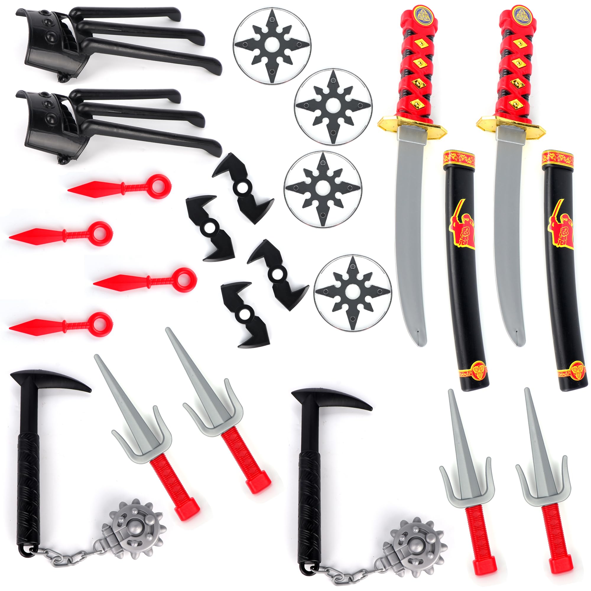 Heavy-Duty Plastic Fake Ninja Weapons Set for LARP Props Costume Accessories