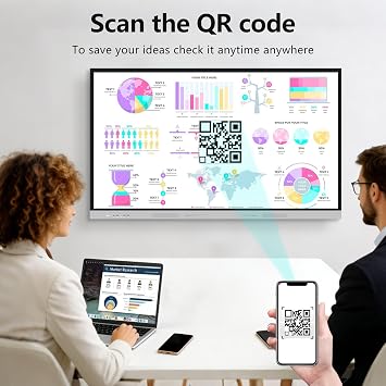 Smart Board 75 inch 4K Interactive Whiteboard Touch Screen, Digital Smart Whiteboard for Classroom and Business with Android -8+128 GB(Wall Mount Included)