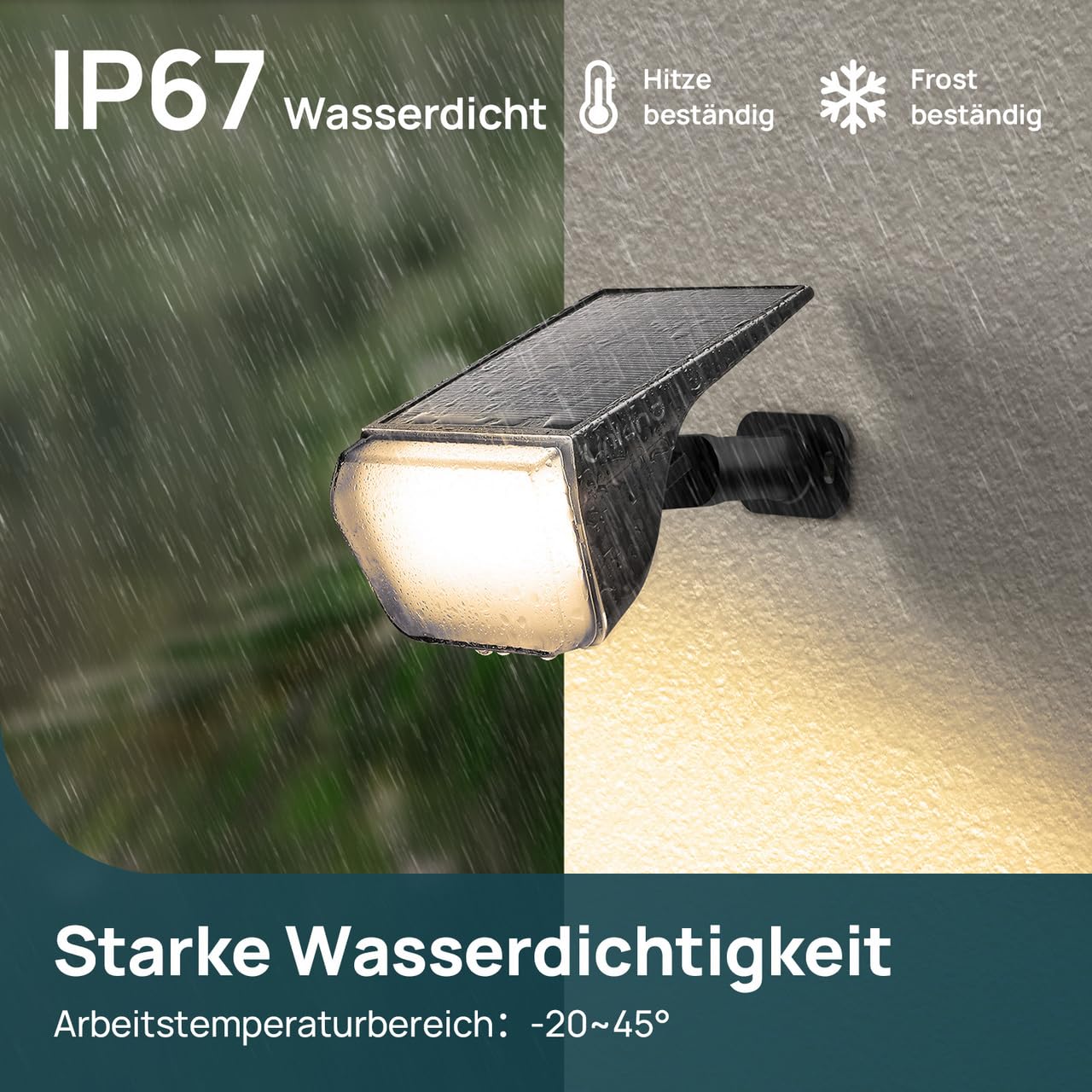 Linkind 60 LED Solar Spotlight voor buiten, warmwit, 800 lumen, extra