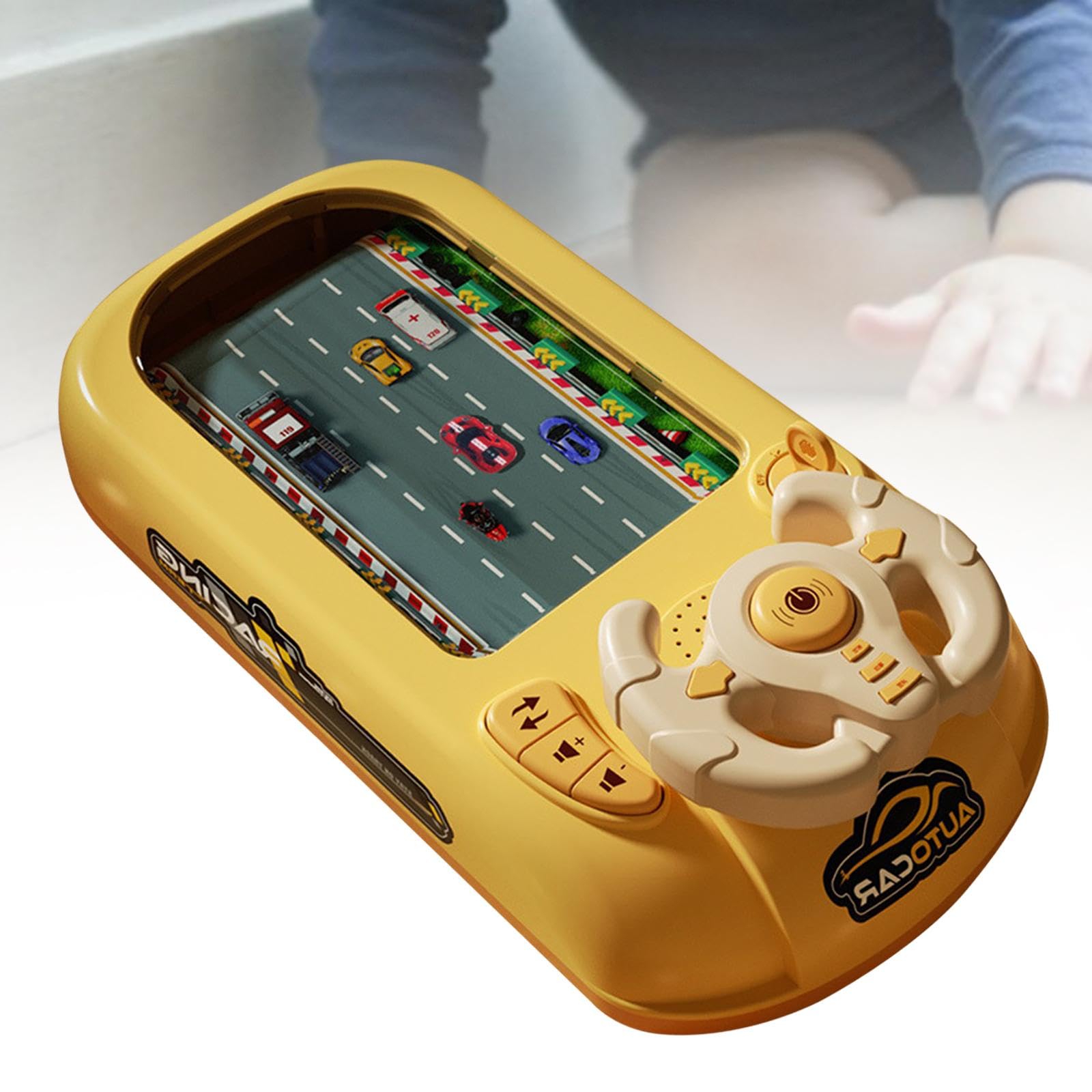 Volante Giocattolo, Giocattolo di Guida per Bambini, Volante Musicale, Simulazioni di Avventure di Guida, Giocattolo Educativo con Pulsanti Pe, giallo, Taglia unica
