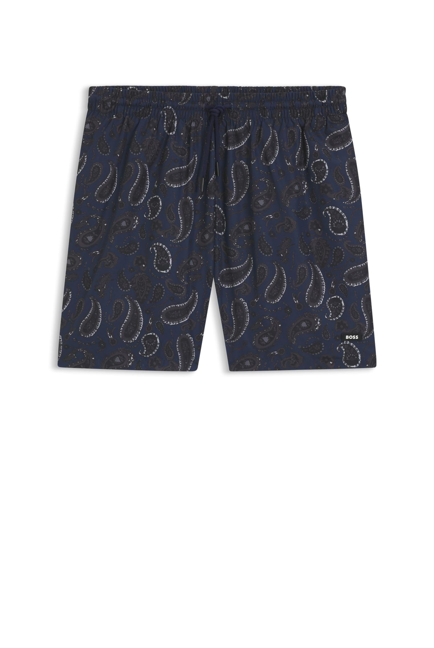 BOSS Herren Paisley AOP Badeshorts mit Paisley-Print und Gummi-Logo