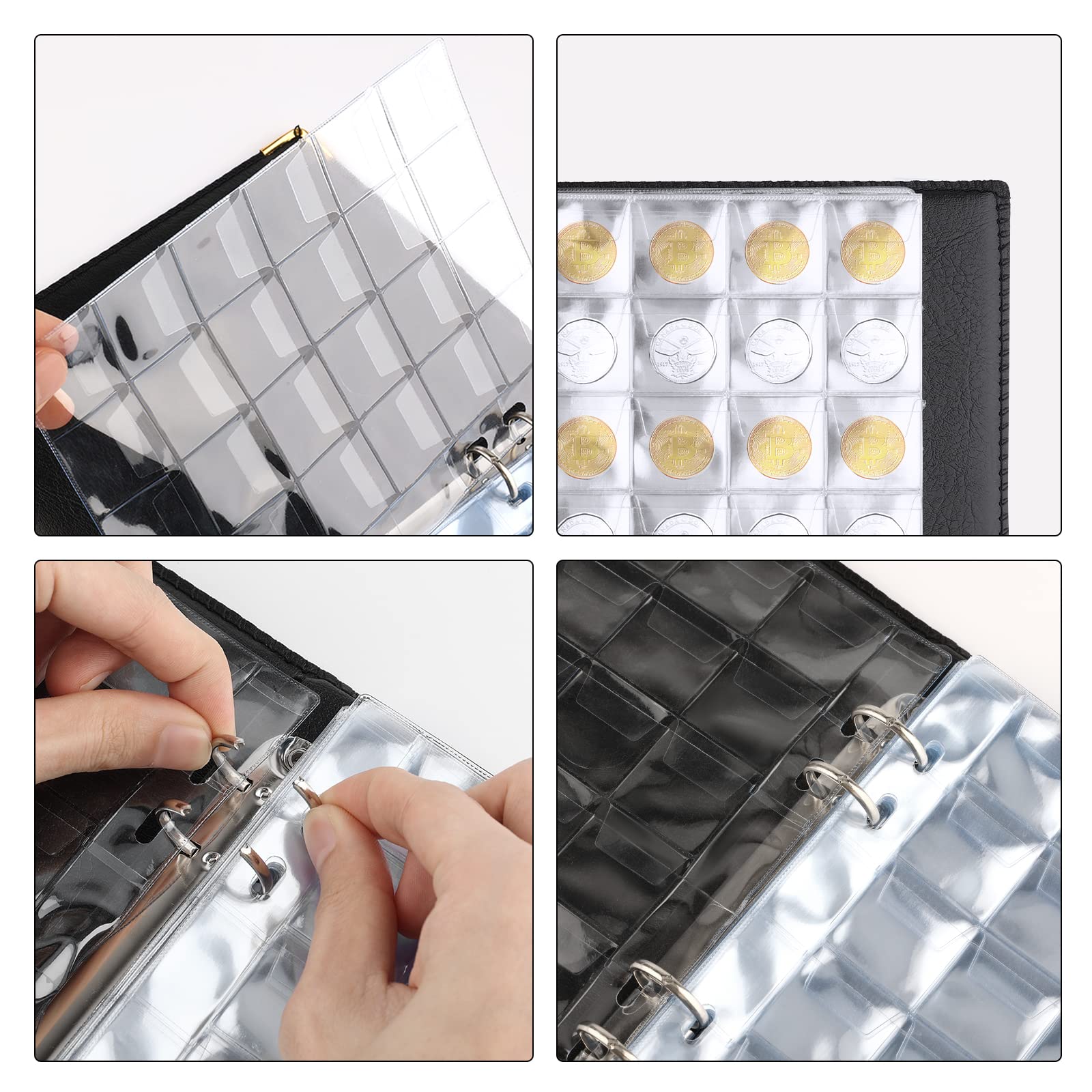 Aiex 10 Pagine/120 Tasche Portamonete Da Collezione Con Copertina
