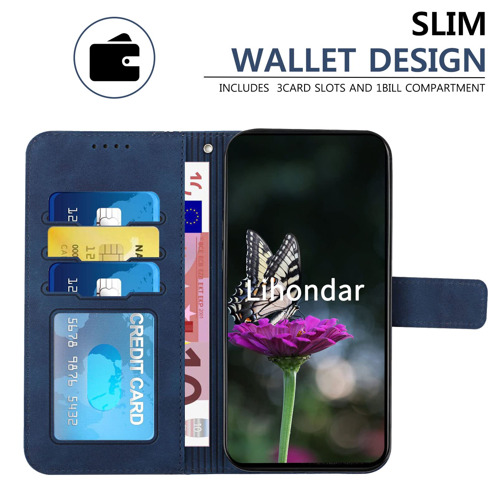 Fertuo Cover Portafoglio In Pelle Per Realme 9i / OPPO A76 / A36 / A96 4G - Custodia A Libro Con Porta Carte E Chiusura Magnetica, Nero