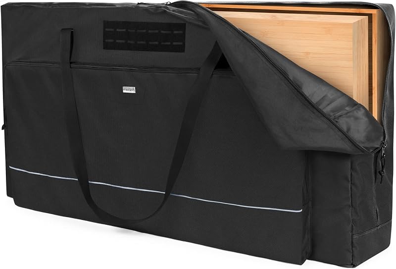 GOBUROS Estuche de transporte para tabla Cornhole de 4' x 2' se adapta al tamaño reglamentario, solo bolsa | Bolsa de transporte Cornhole con bolsillos delanteros para bolsa de arena, bolsa de almacenamiento con cremallera bidireccional y correa acolchada para el hombro