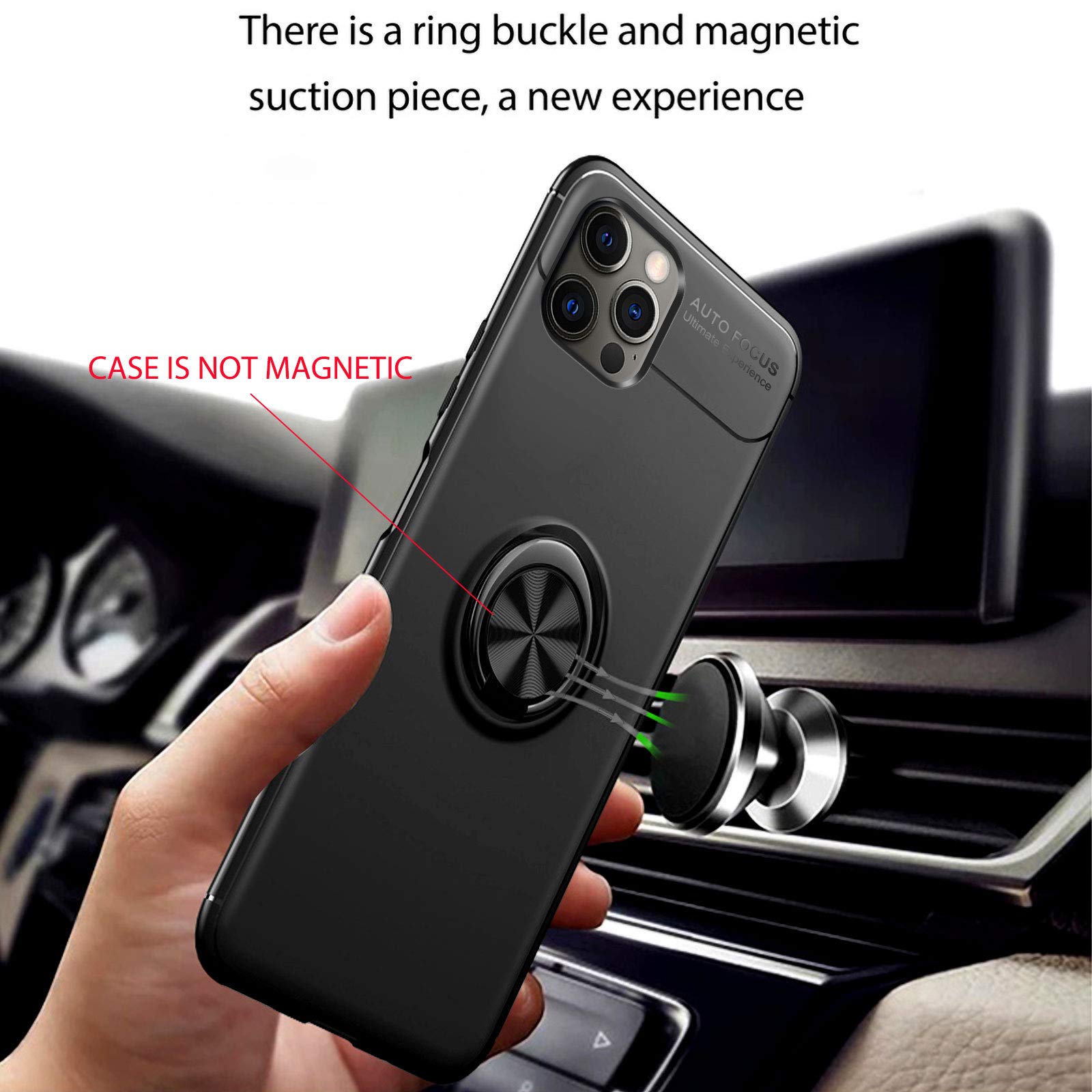TAURI Cover per iPhone 12 Pro Max con Pellicola in Vetro Temperato,[Compatibile con MagSafe] Magnetica Custodia per Sottile Anticaduta - Trasparente