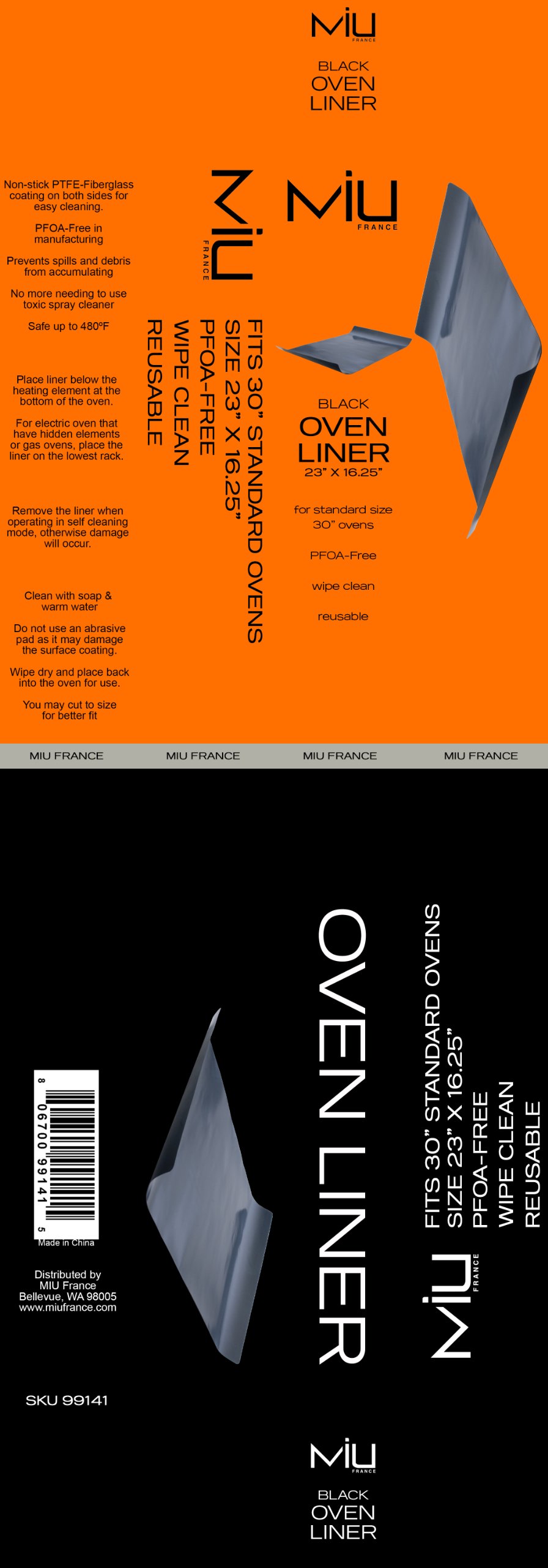 MIU FranceProfessional Non-stick Oven Liner, 16-1/4-Inch by 23-Inch