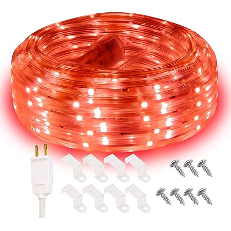 Amazon.com : Red LED Lights, 16ft Rope Lights, Flexible and Connectable ...