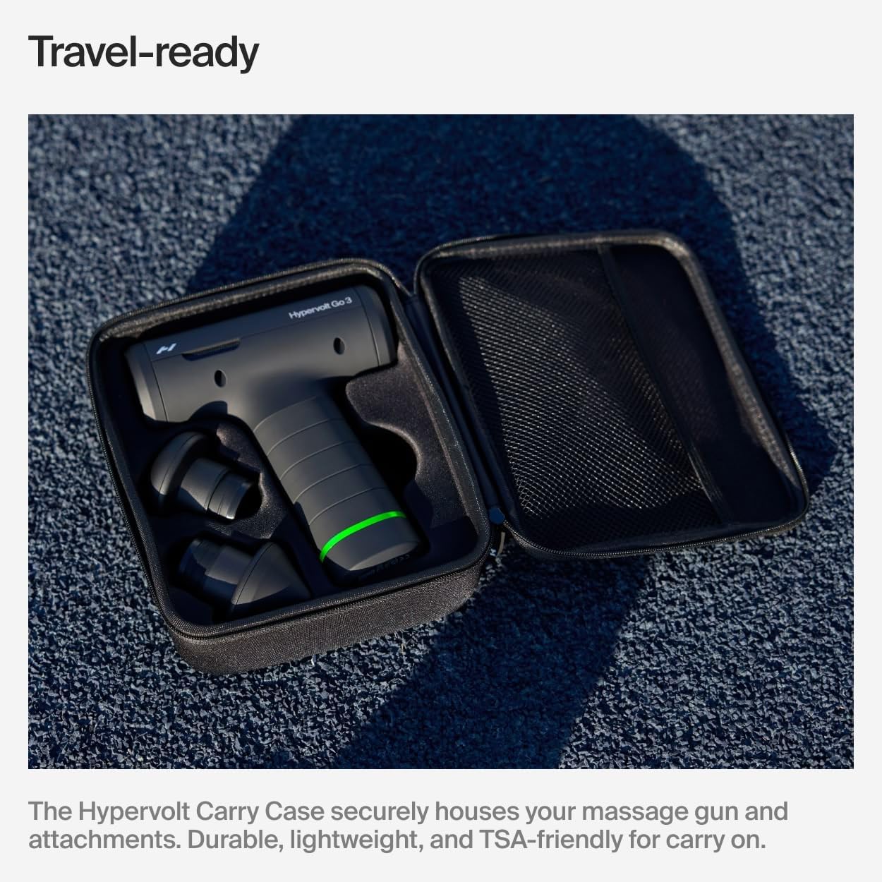 Hyperice Hypervolt Go 3 – Compact Handheld Percussion Massage Gun with QuietGlide Technology | 3 Speeds, Portable Lightweight Design | Helps Relieve Muscle Soreness and Improve Recovery