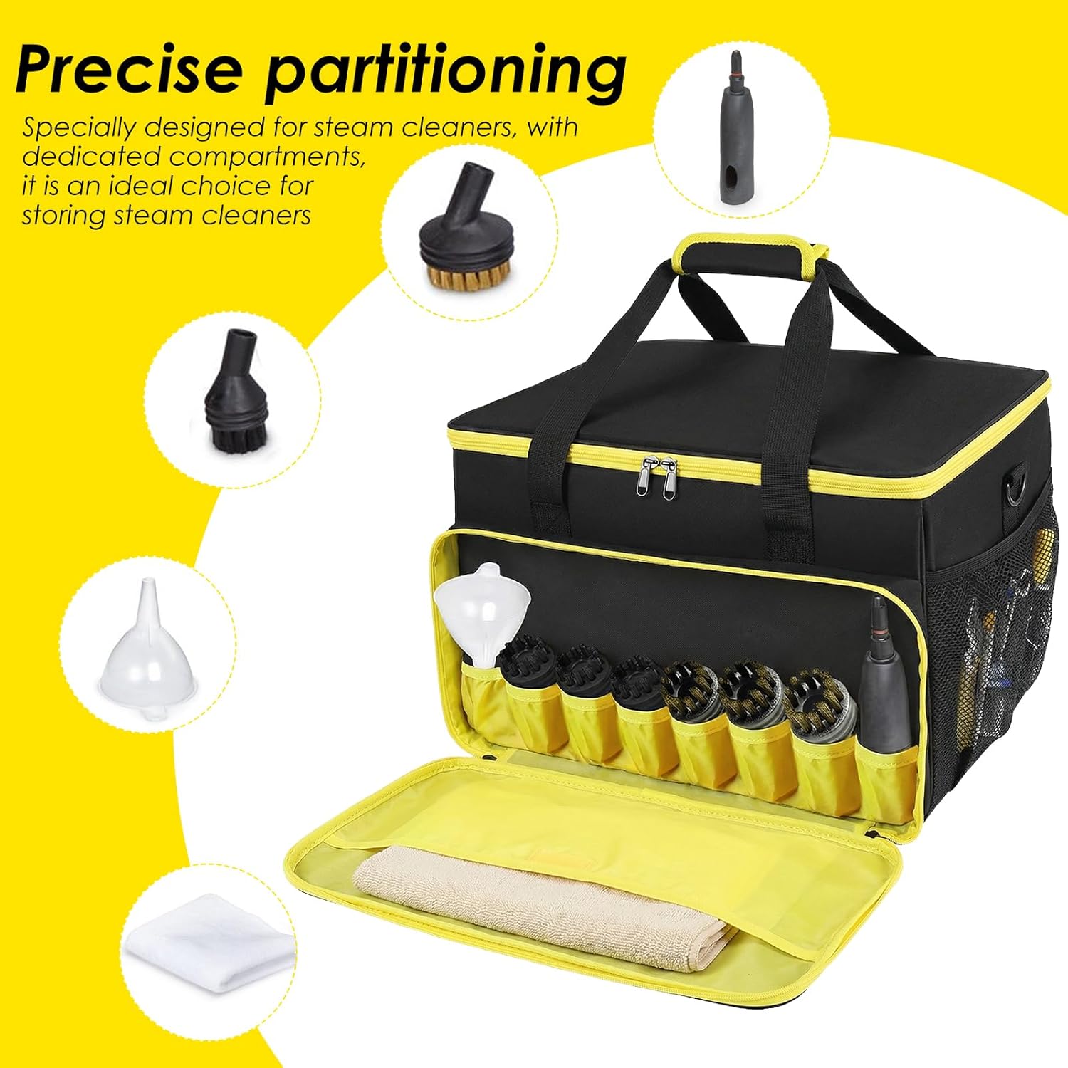 Storage Bag Compatible with C900134 Steamer, Portable Steam Cleaner Carrying Case with Adjustable Shoulder Strap for Accessories