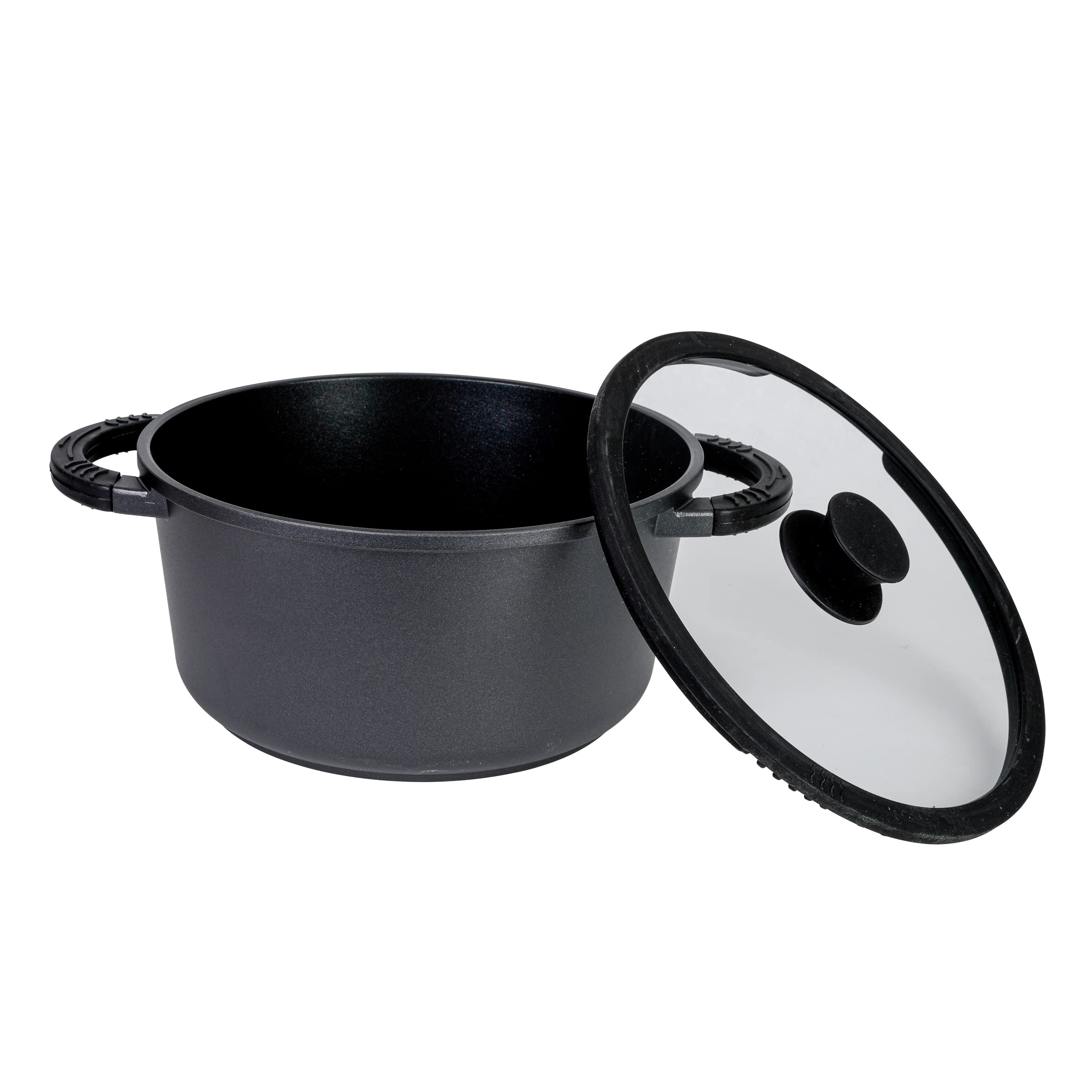 axentia 133148 Blackline garnek z odlewu aluminiowego, żeliwo, Ø ok. 24 cm, czarny