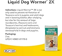 Vista 3 de Durvet 2 gusanos líquidos, 2 onzas, para cachorros y perros adultos
