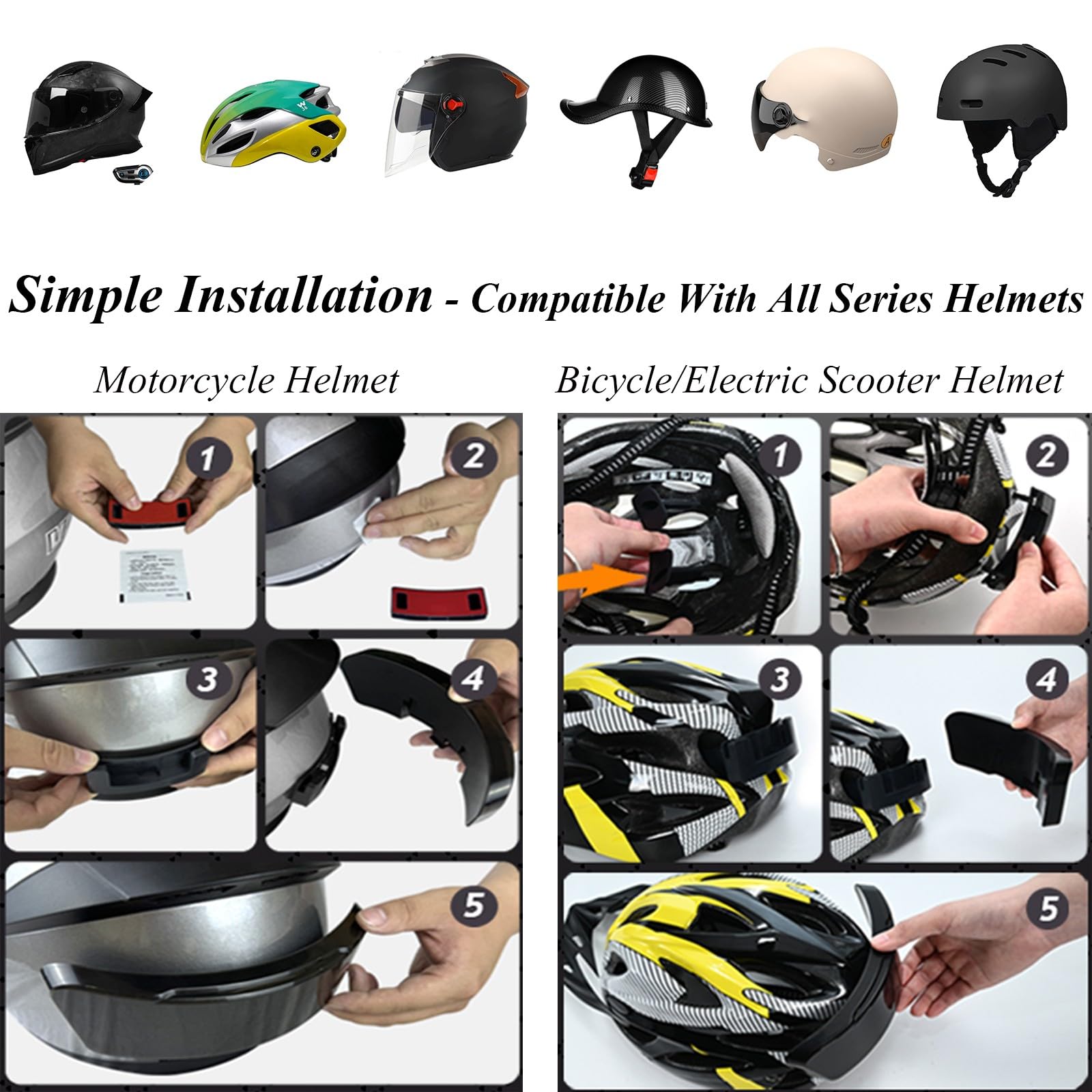 Faro da bicicletta intelligente ricaricabile tramite USB con display a LED per casco da bicicletta, fanale posteriore con indicatori di direzione, tachimetro, controllo Bluetooth, luce posteriore