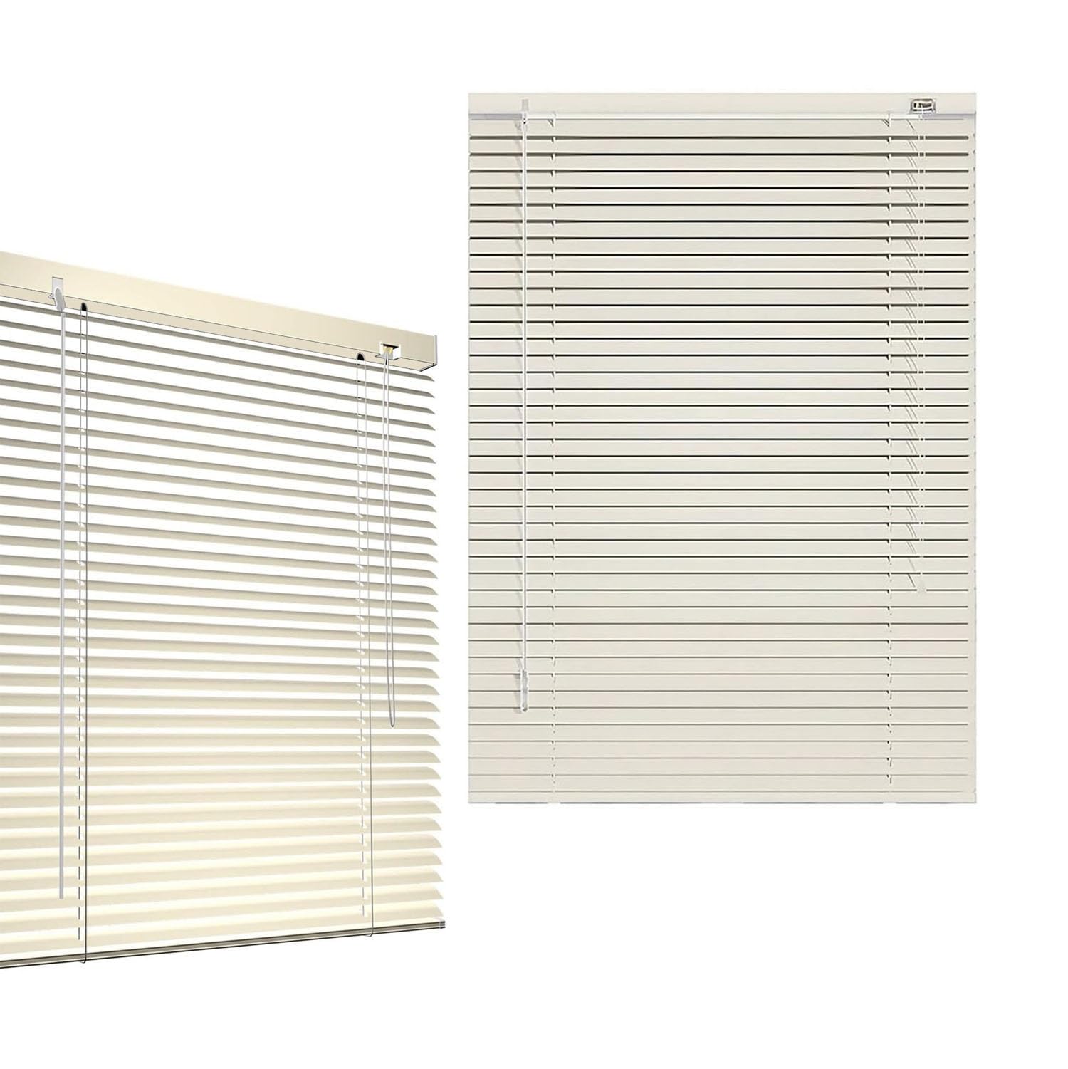 Ajtxcsfoql Beige 25Mm Aluminum Blinds, 30 48 66 82 94 102 116 130 140 155 170 Wide Blackout Window Blinds & Shades, Blinds For Home Nursery Bedroom Kitchen Bathroom, Easy To Install(Beige)