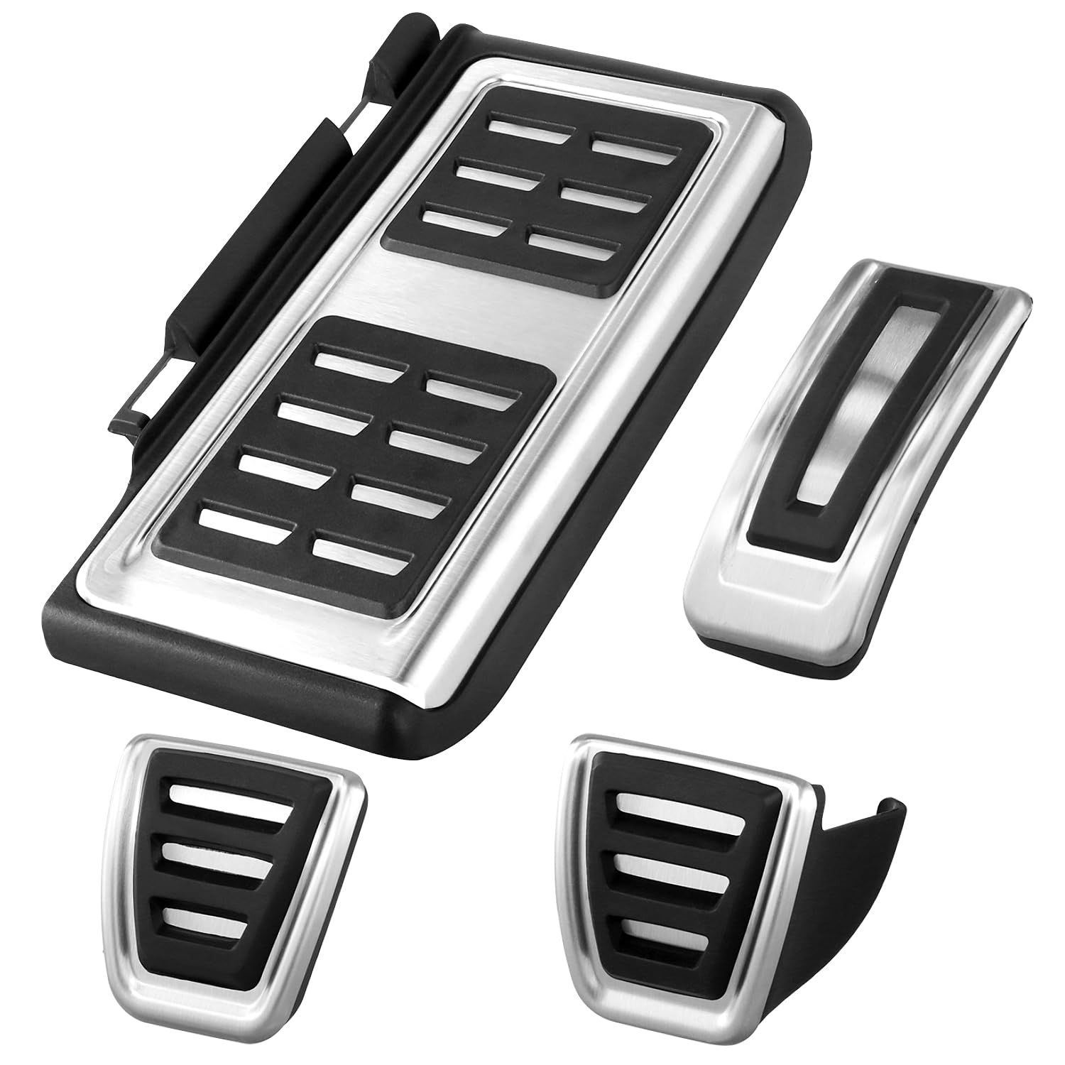 QWORK® 4 szt. Osłony pedału hamulca ze stali nierdzewnej, nakładki na przyspieszenia, kompatybilne z wersją Golfa 7, VW, Passat B8