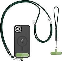 Vista 29 de CACOE Cordón para teléfono celular 2 piezas - 1 pieza correa ajustable para el cuello, 1 pieza correa de muñeca, 2 piezas almohadillas, cruzado