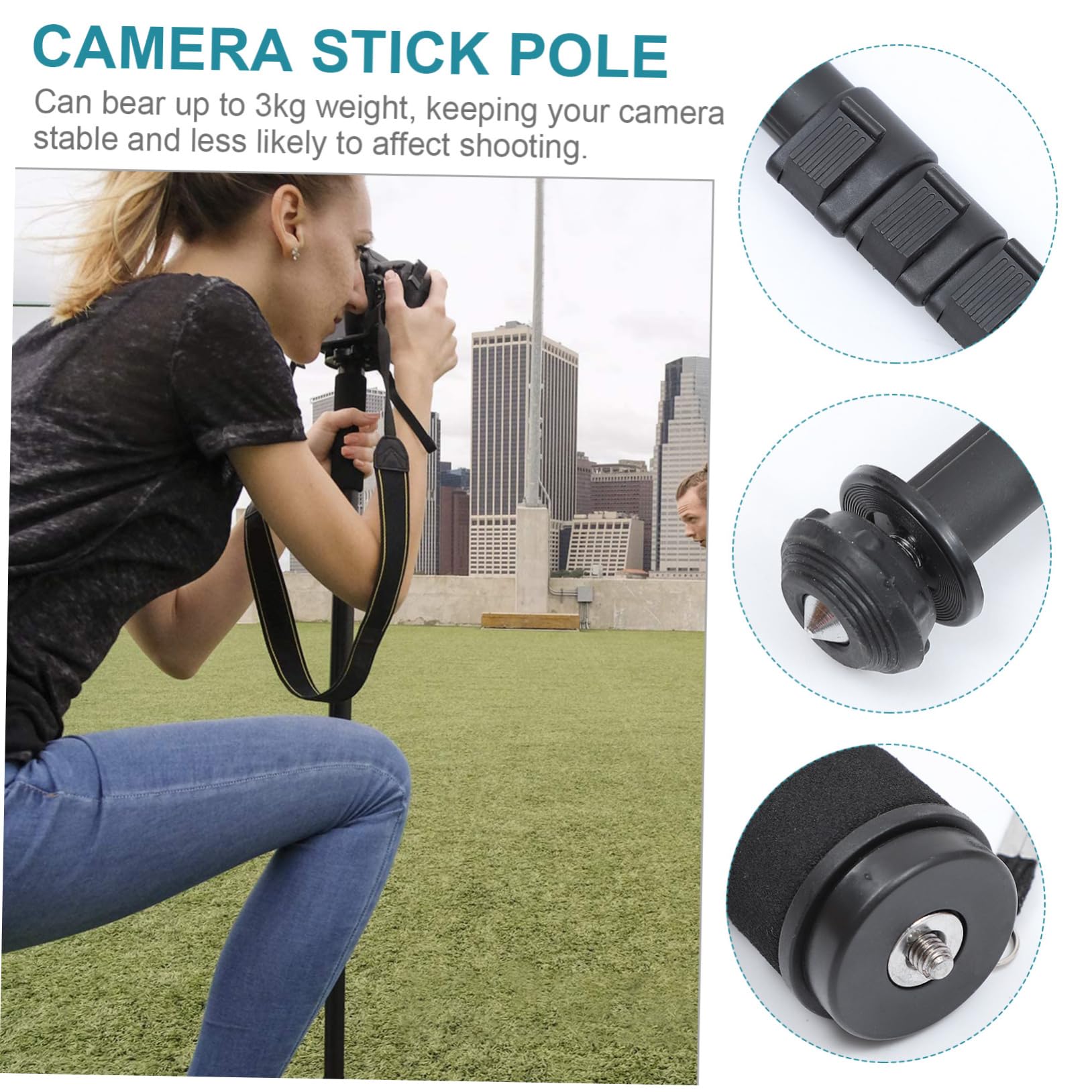 SHINEOFI Monopiede Telescopico Compatto Per Fotocamere Digitali Asta Per Dslr Per Viaggi Eventi Sportivi e Fotografia All Aperto