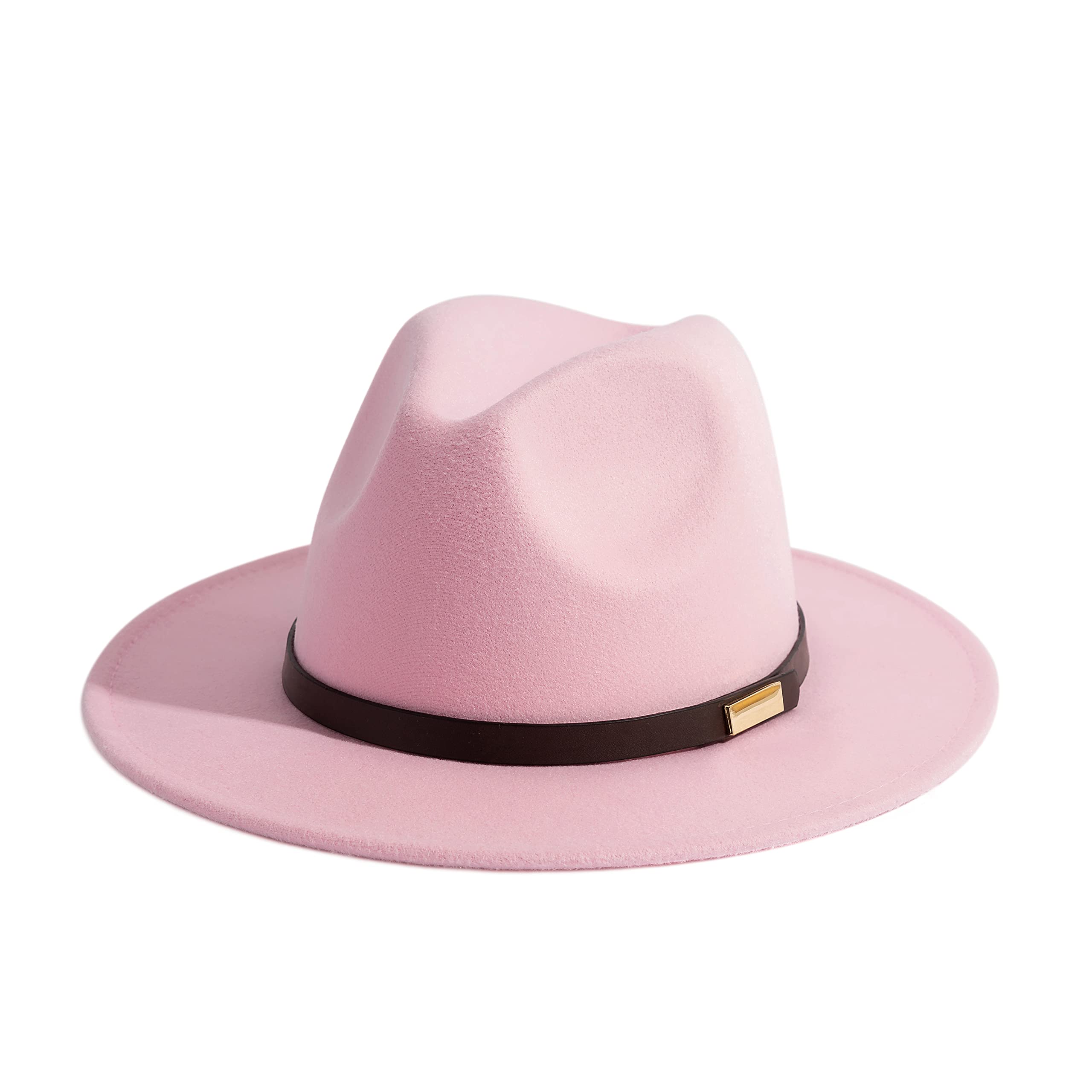 Fedora Hats for Men Wide Brim Panama Hat with Classic Belt
