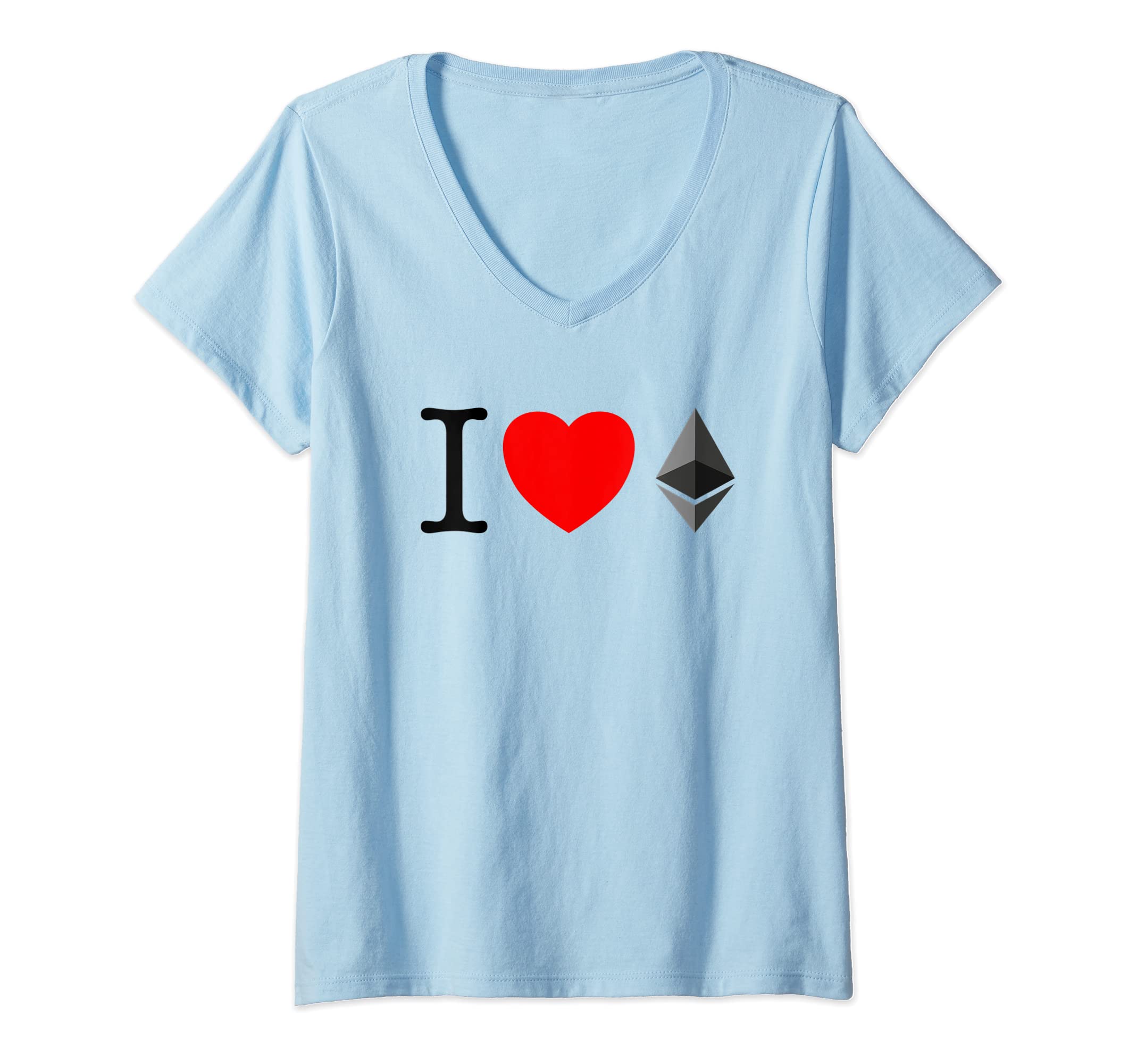 Womens Ethereum I Love Ethereum Crypto Blockchain Heru ATH Fan V-Neck T-Shirt
