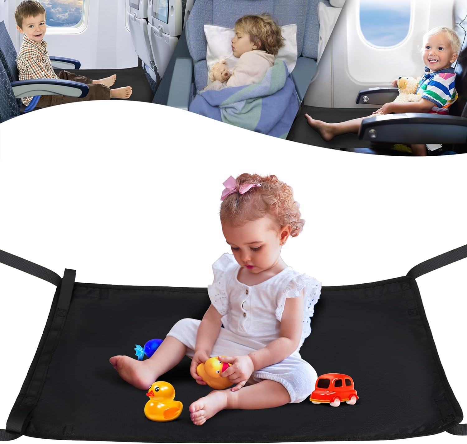 Ximepayu Upgraded Waterproof Airplane Bed for Toddlers, Child Airplane seat Extender
