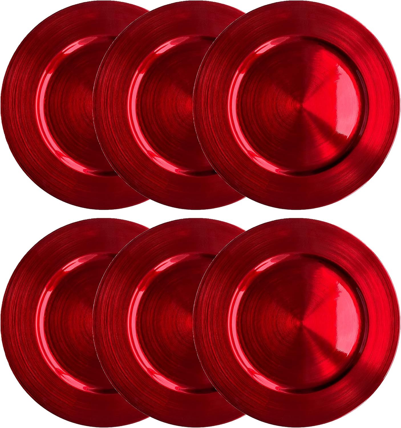 Tamu Tamu - Assiette de présentation - Finition métallique - 33 cm - Rouge