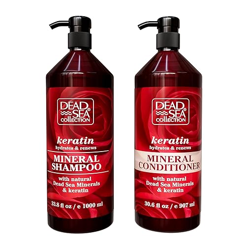 Miniatura 7 de Dead Sea Collection Juego de champú y acondicionador con mineral natural y aceite de macadamia, cuidado del cabello, hidrata, repara y suaviza,