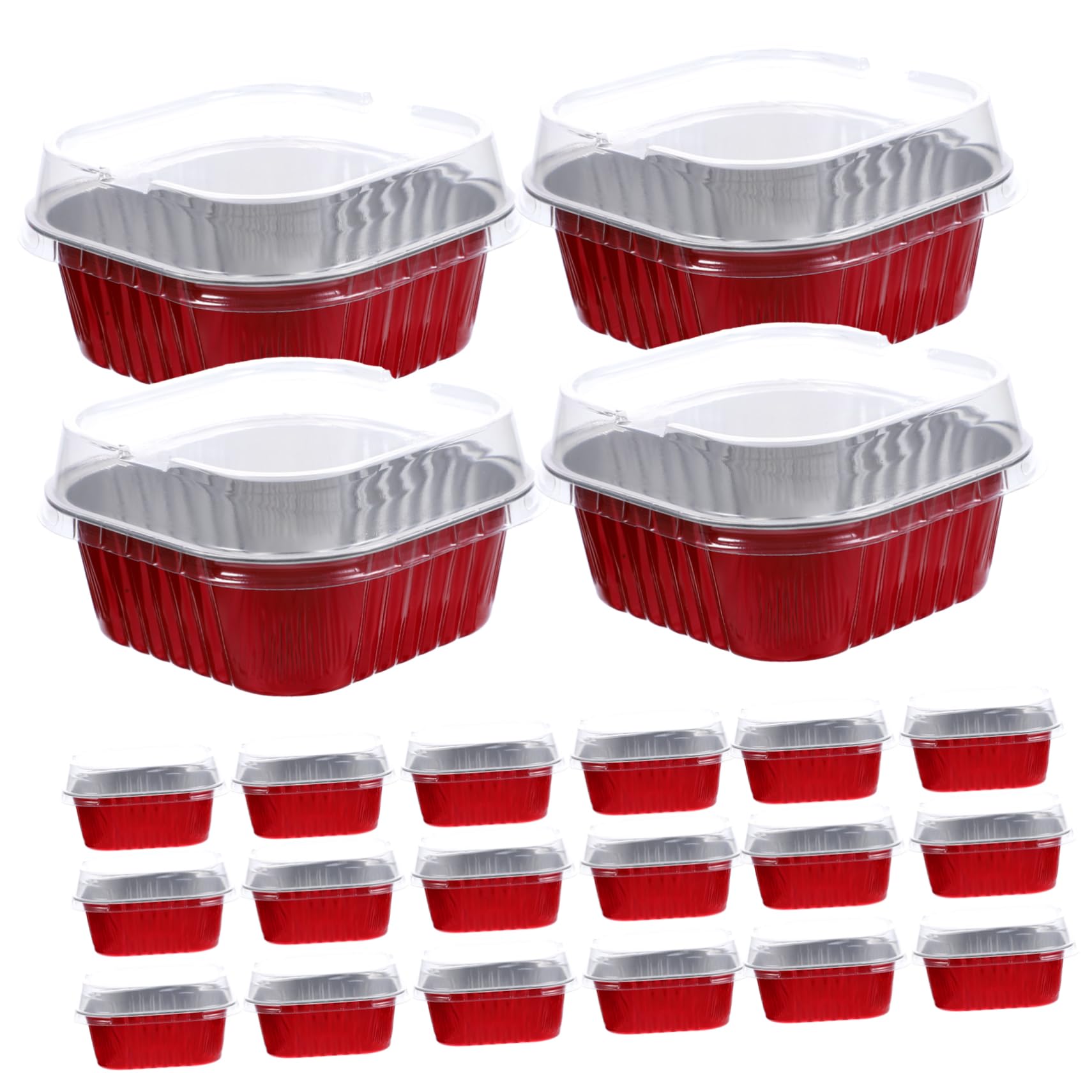 Scatole per Dolci Resistenti al Microonde 40 Set 300ml in Alluminio Coperchio Impilabili per Picnic e Feste