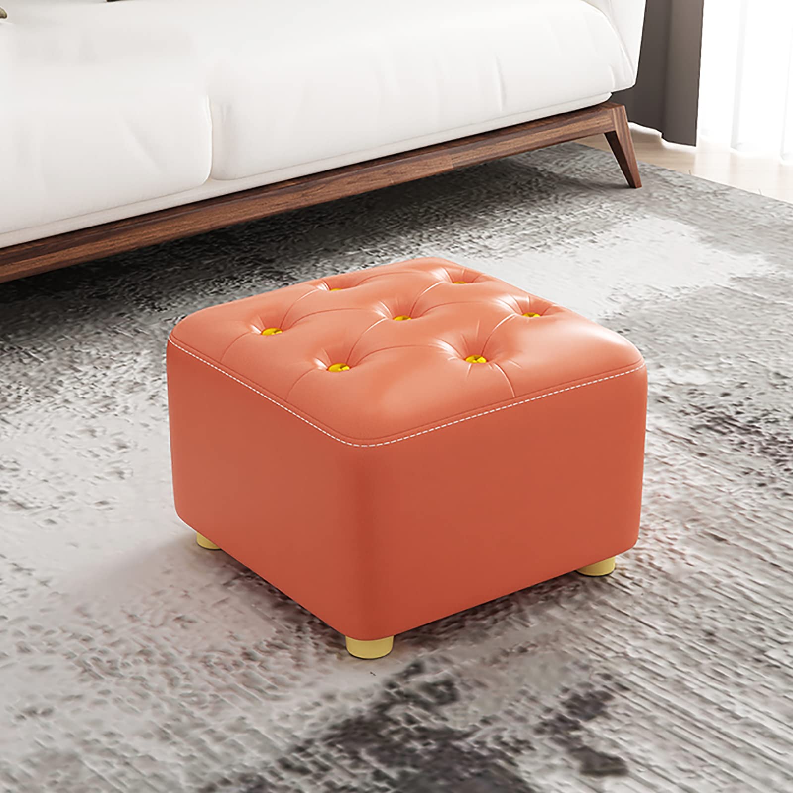 Amazon｜オットマン フット レスト ゴールデン ボタン付き,フット