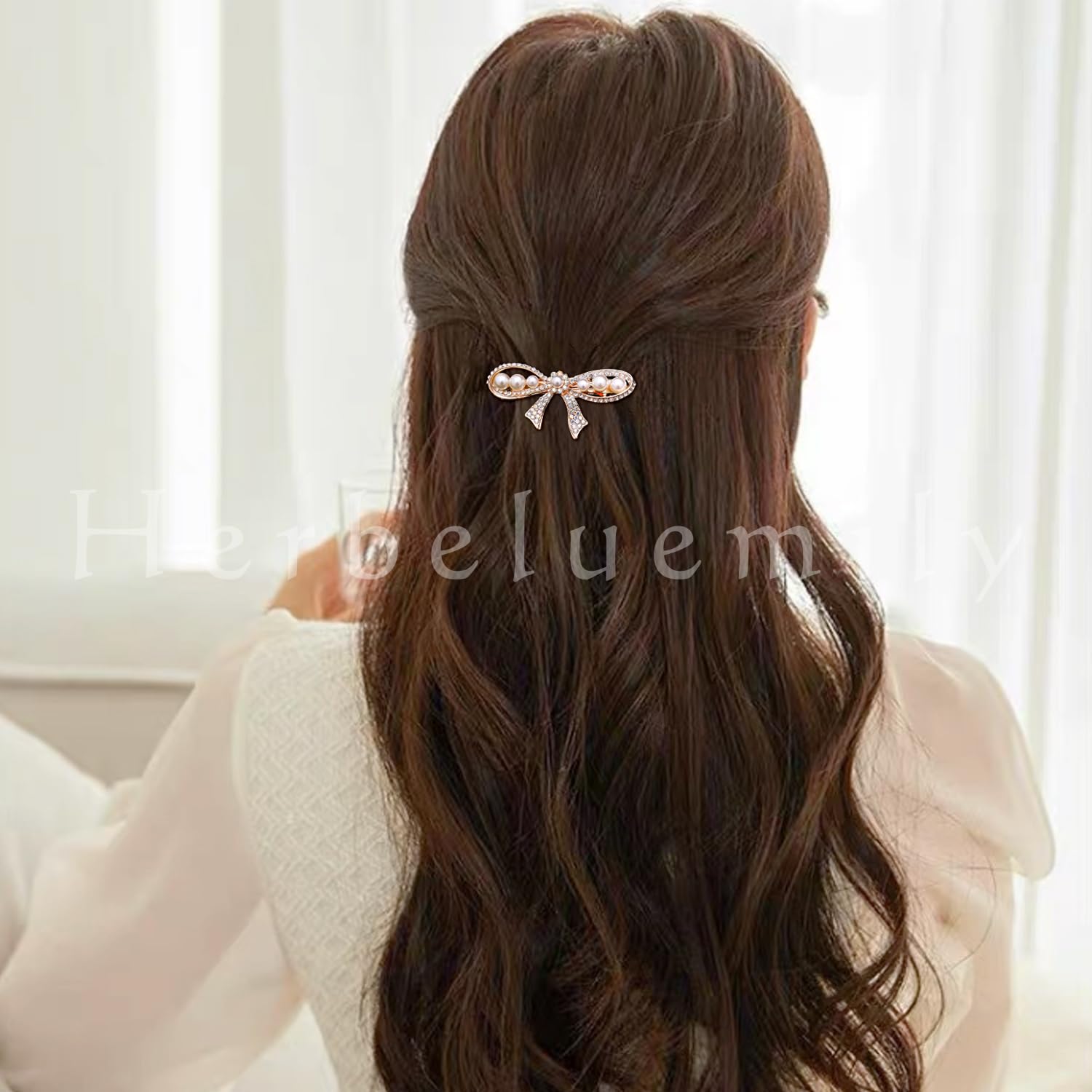 Amazon.co.jp: [Herbeluemily] バレッタ 髪留め 髪飾り 結婚式 ヘア