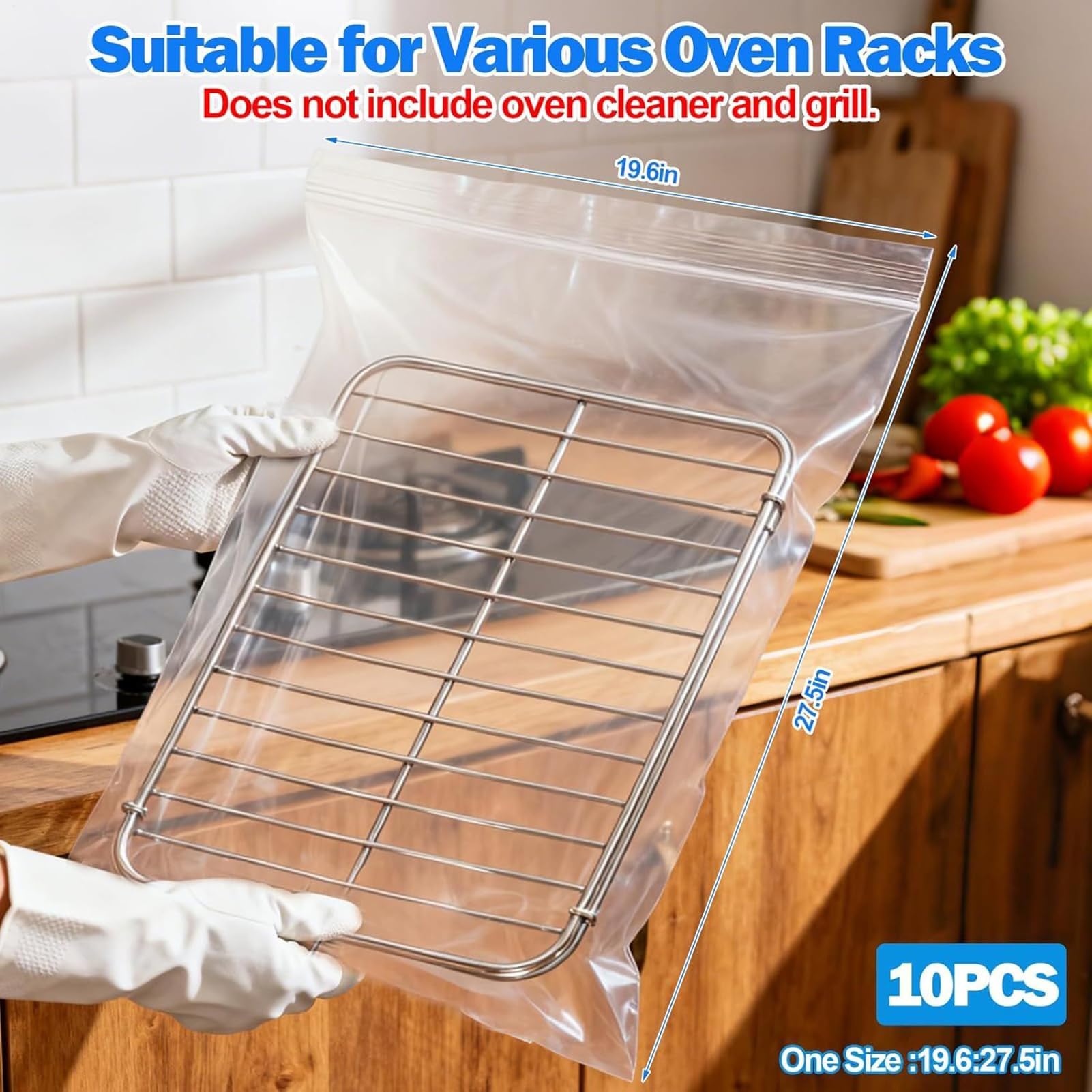 10 Stück Backofenrost-Reiniger – Ohne Schrubben Intensivreinigung & Entfettung Für Backofengitter, Herd, Mikrowelle, Grill & Toaster