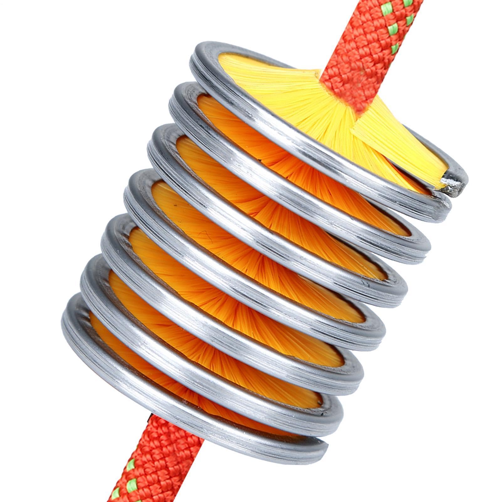 Generico Cepillo limpieza cuerda escalada | anillo exterior acero inoxidable cerdas nylon 5 cm 92 g herramienta lavado diámetro 8-13 mm | Equipamiento alpinismo mantenimiento