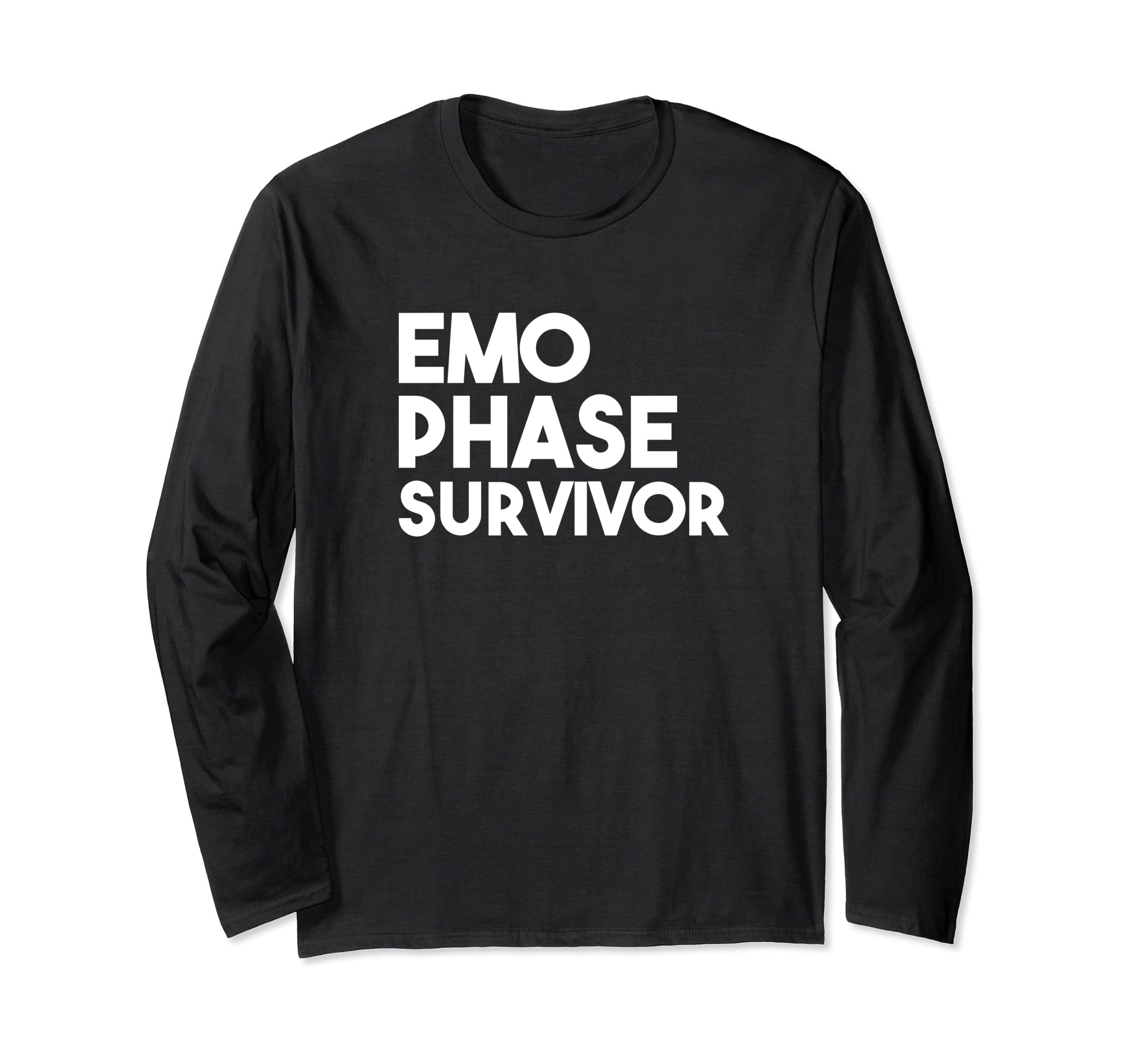 Emo Phase Survivor Funny Gift For Ex Emo Kid Long Sleeve T-Shirt