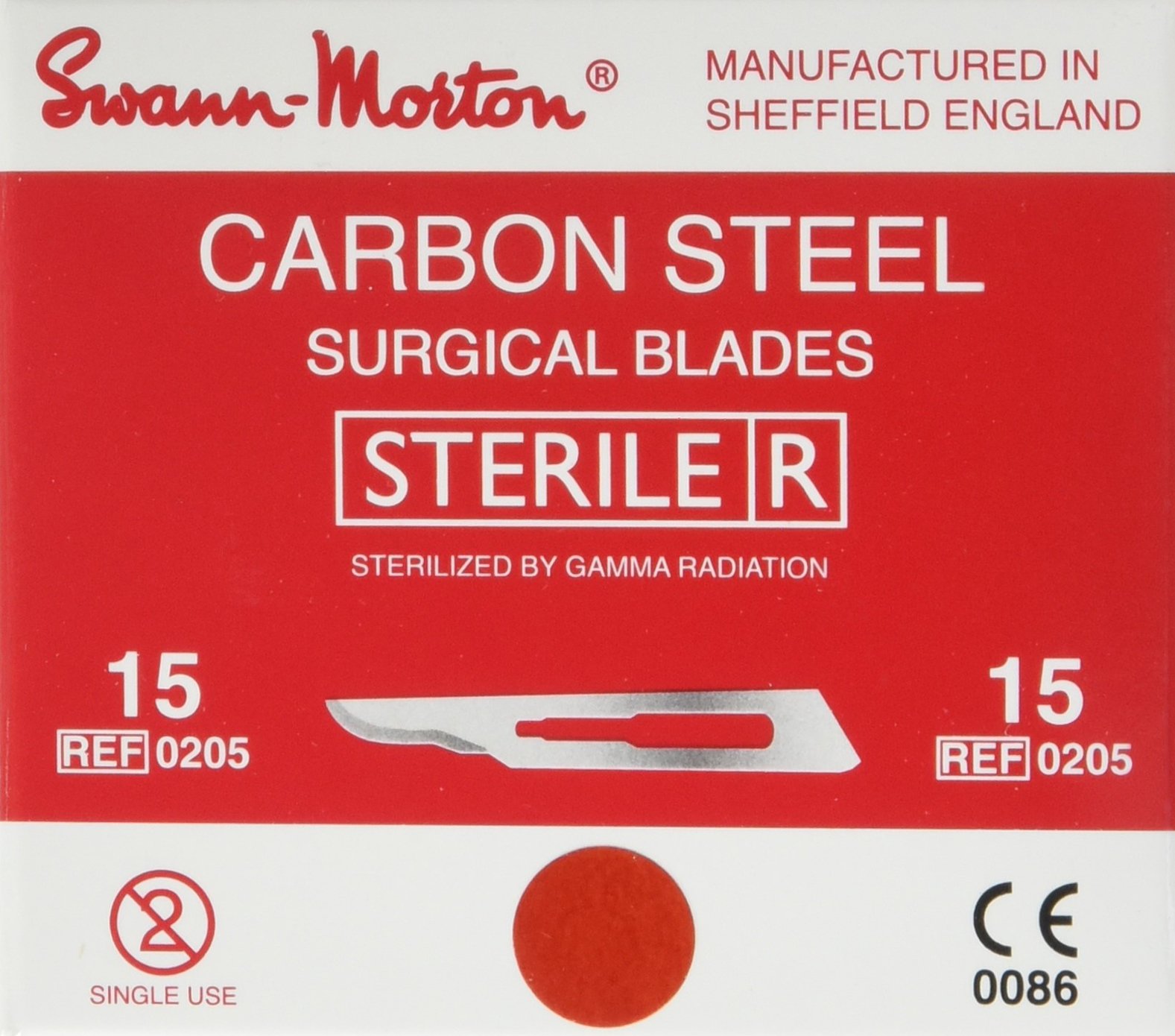 Swann-Morton ST15-Confezione da 100 lamelle sterili N ° 15