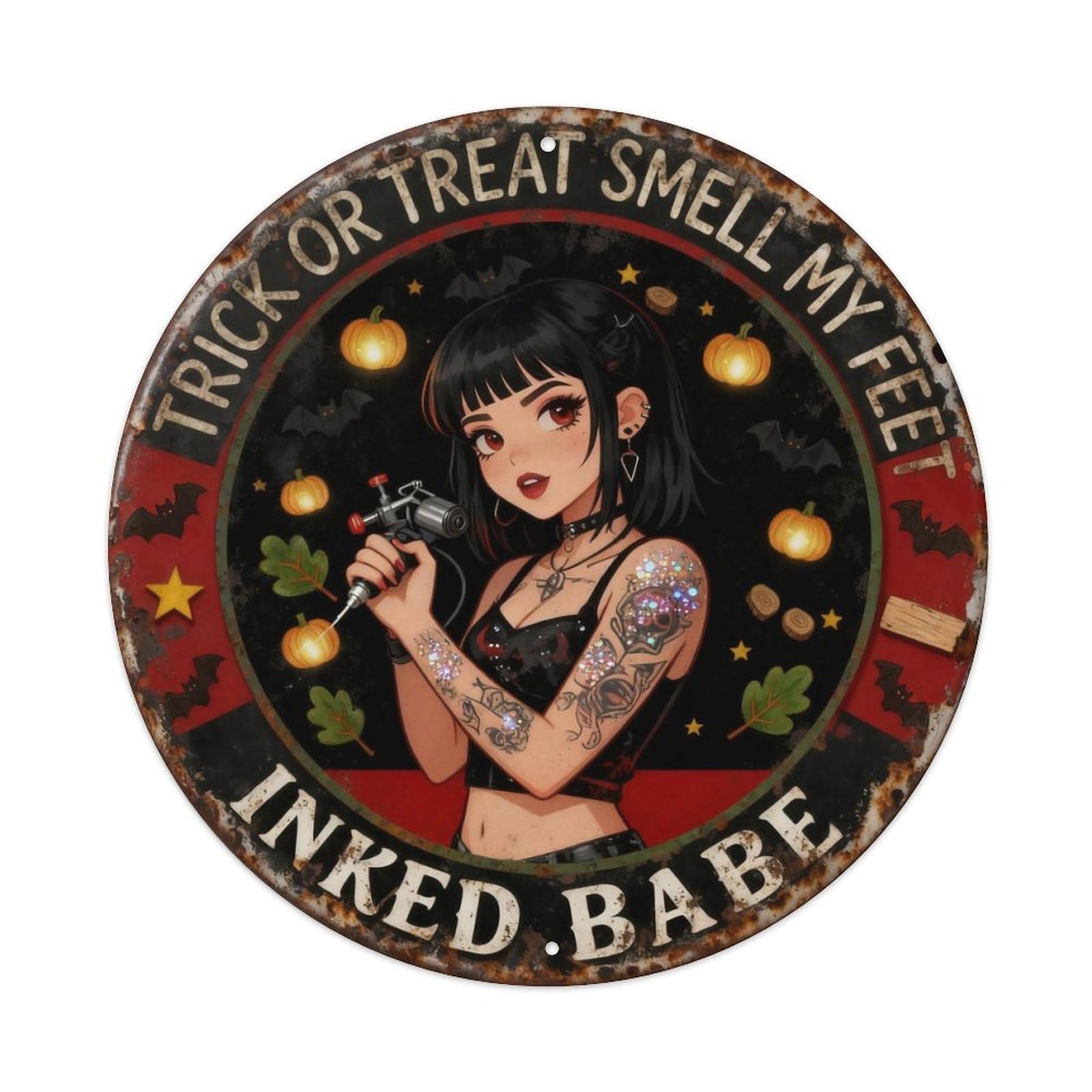 Inked Babe Metal Tin Sign Plaque