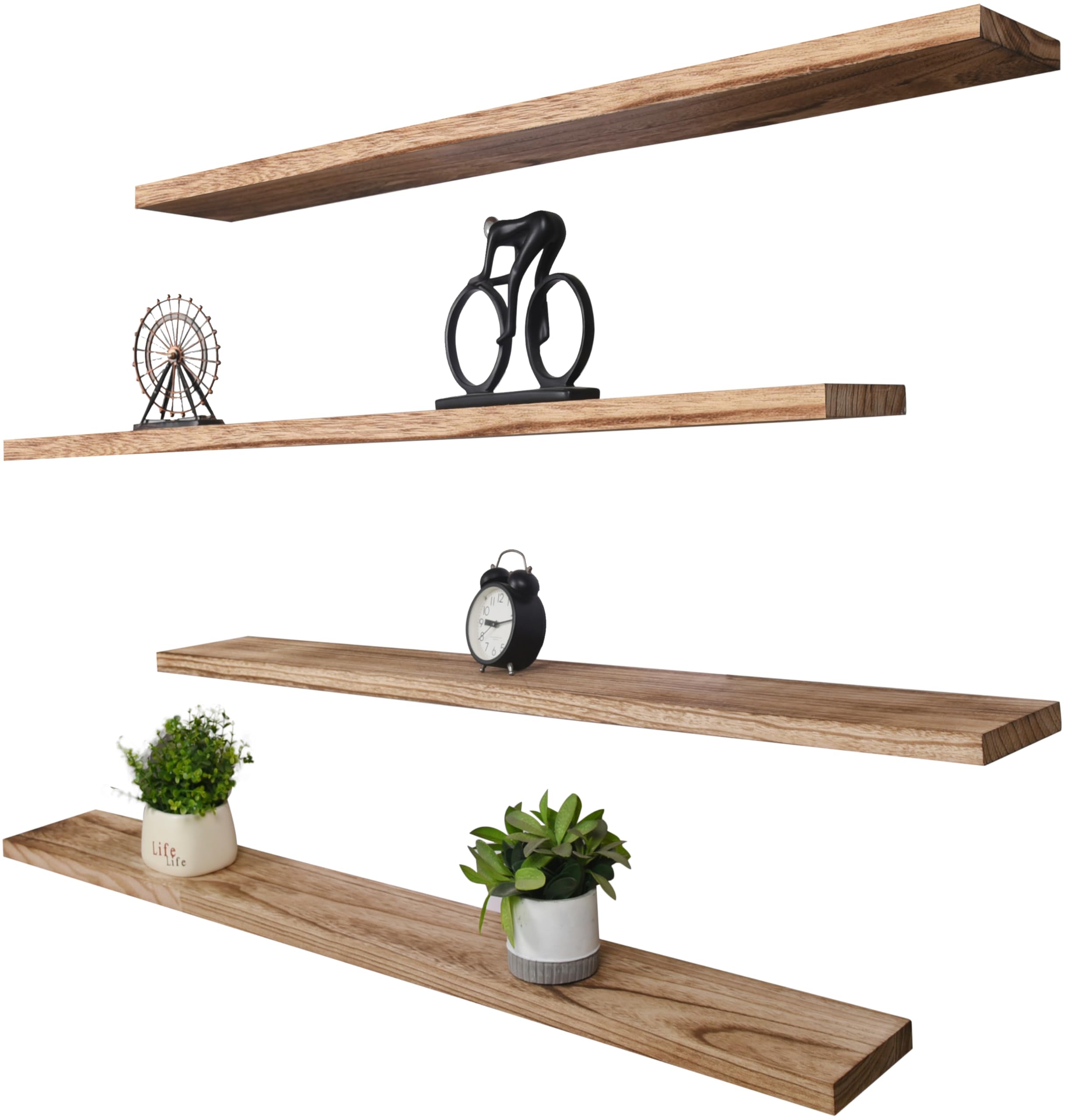 HXSWY 48 Inch Rustic Floating Shelves for Wall Decor Farmhouse Wood