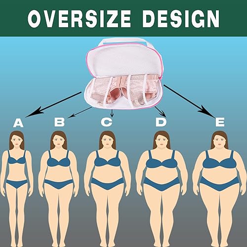 Miniatura 8 de Bolsas de lavado de brasieres para lavandería, bolsas de lavandería grandes para lavadora, se adapta a todas las copas, bolsa de lavado de brasieres