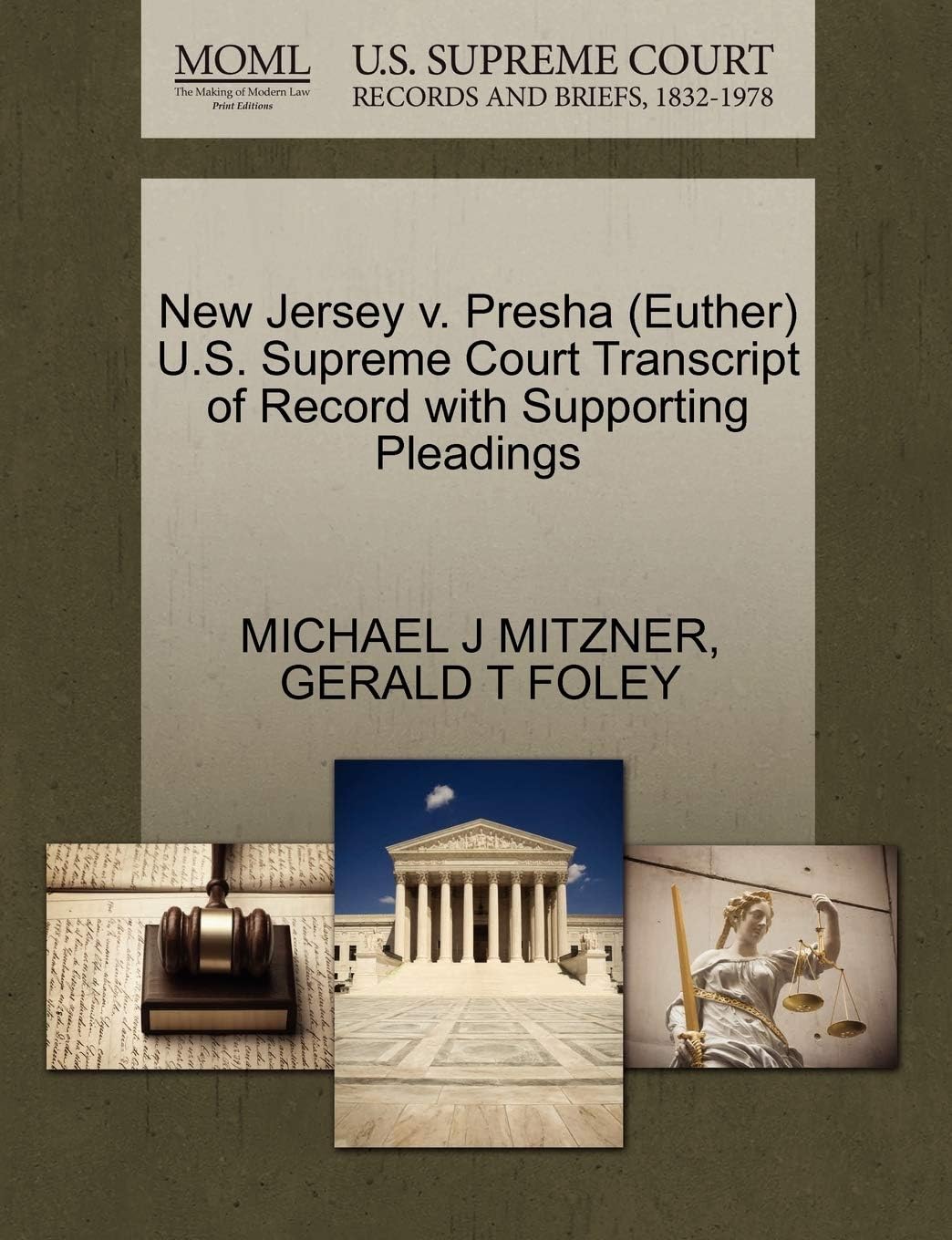 New Jersey V. Presha (Euther) U.S. Supreme Court Transcript of Record with Supporting Pleadings
