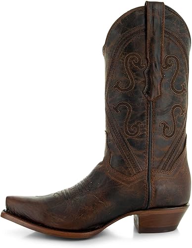 Miniatura 8 de Soto Boots Botas vaqueras de cuero Cheyenne para mujer, botas vaqueras hechas a mano de cuero genuino para mujer M50041