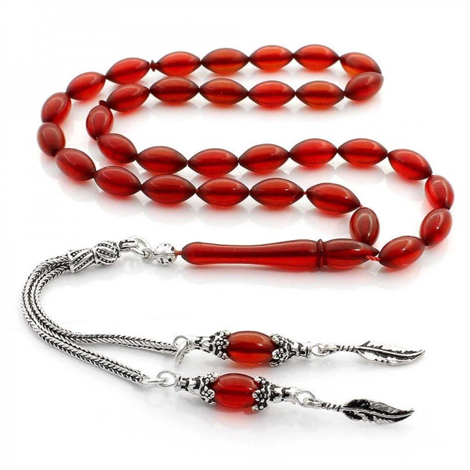 Bijoux islamiques Tasbih en ambre et argent 925 à offrir pour l'Aïd