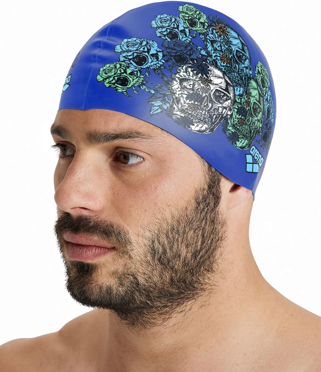 Arena Drew Kibler Collection Silicone Swim Cap Signature Edition Classic Fit for Everyday Use and Training