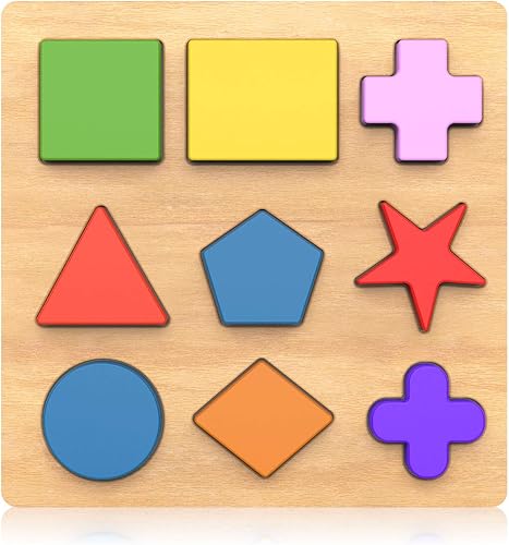 Miniatura 3 de Kimuvin Rompecabezas de madera con formas para preescolar