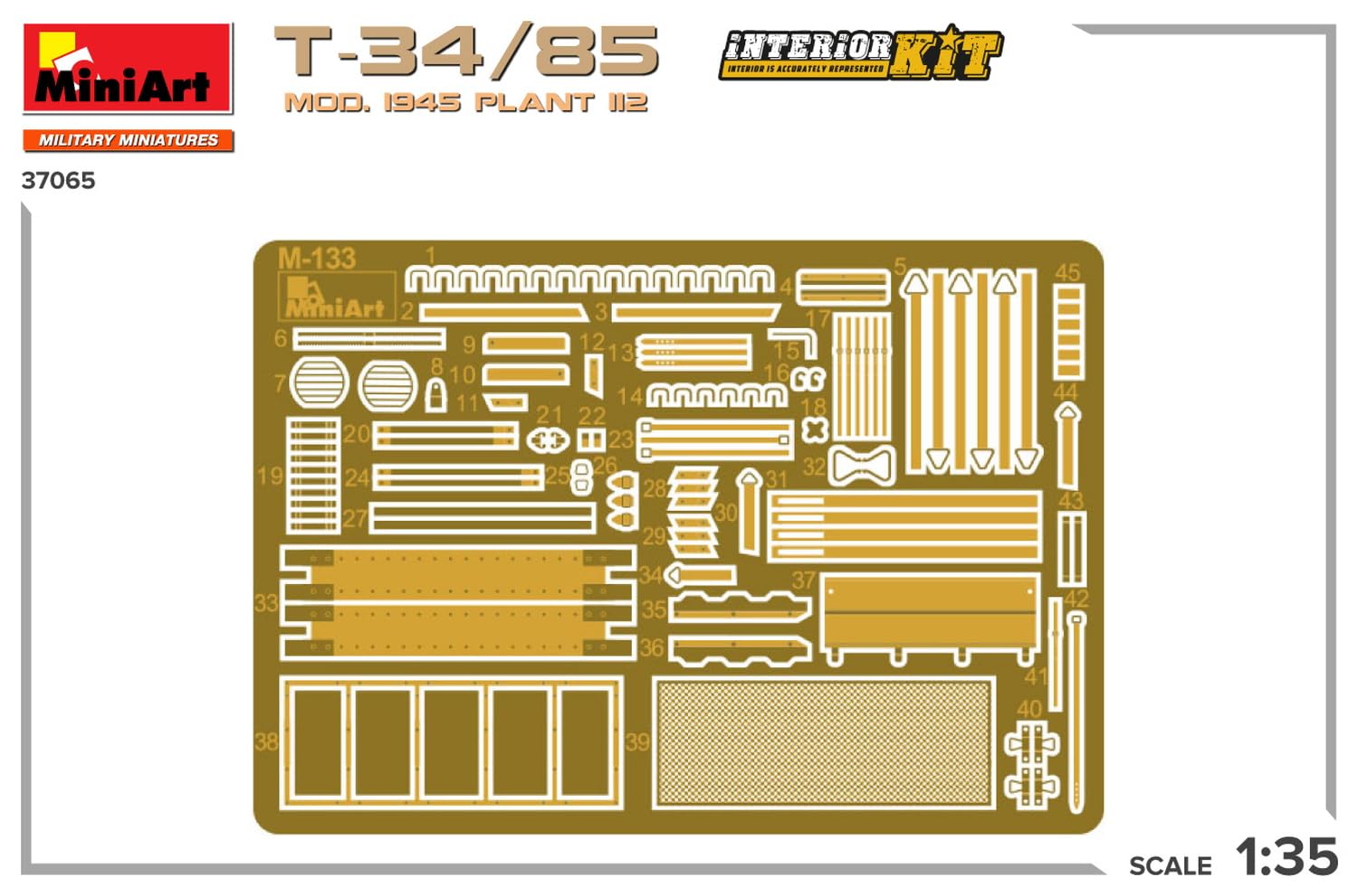 MiniArt 1:35 - T-34-85 Mod. 1945. Kit Interior de Planta 112