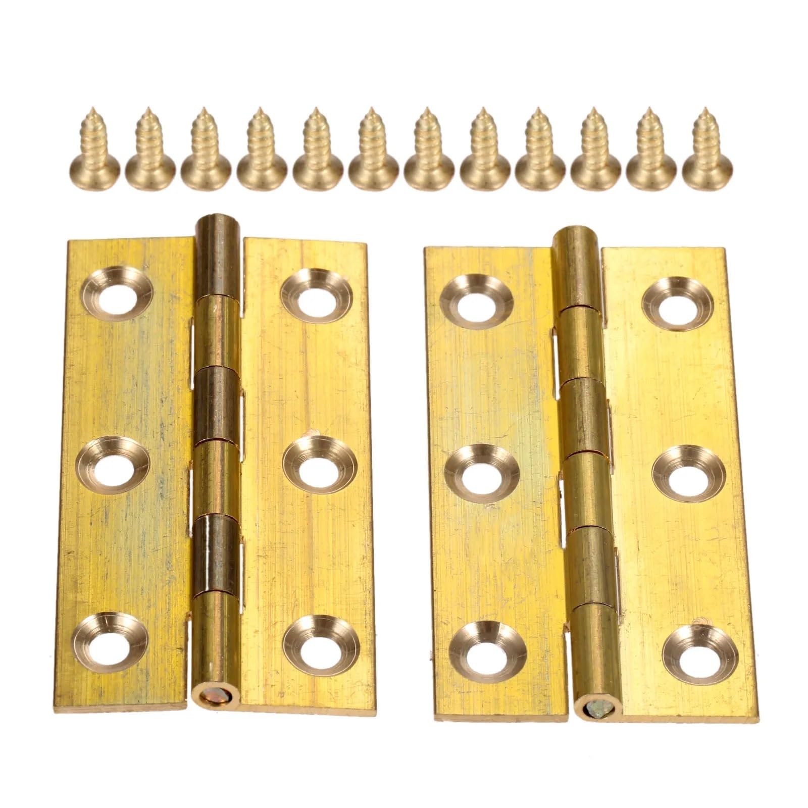 Kdhcvkz 2.5 Inch 62X32mm 2Pcs Brass Cabinet Hinge 1/1.5/2/2.5 Inch Wooden Hinge With Screws(2.5 Inch 62X32mm)