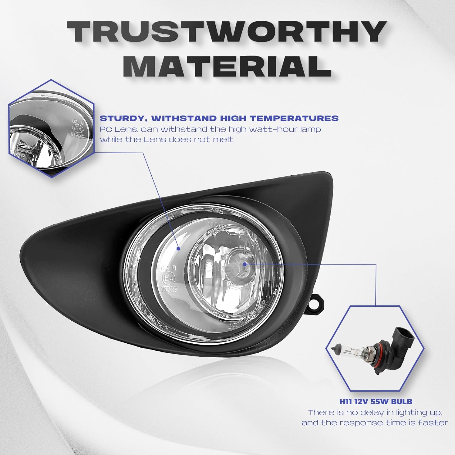 RP Remarkable Power, Fog Lights for 2012 2013 2014 Yaris Hatchback Fog Lights Kit Bumper Lamps w/Switch Wiring harness bulb Housing FL7023